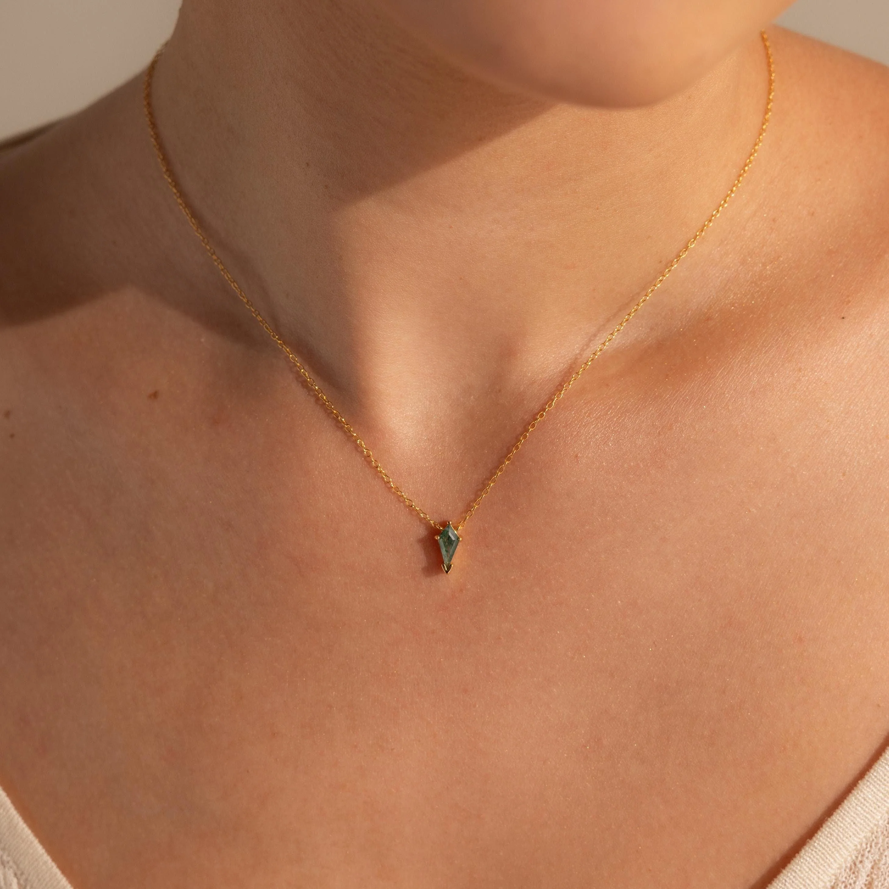 Agate Art Deco Pendant Necklace - Image 2