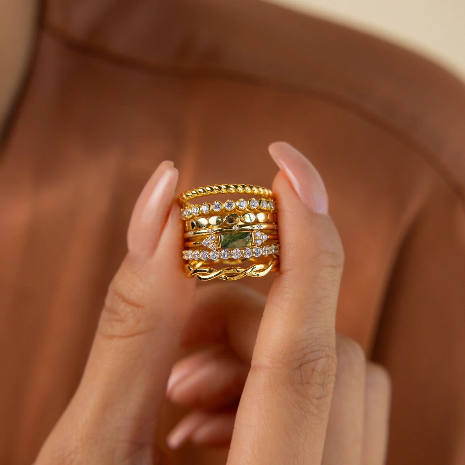 Agate Baguette Ring - Image 8