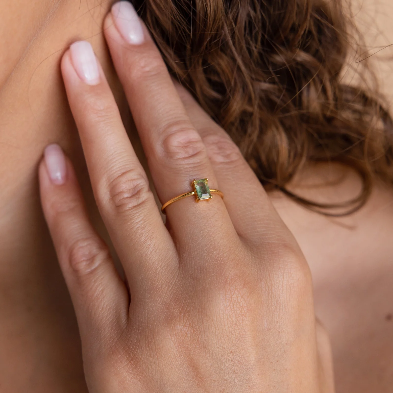 Agate Emerald Ring - Image 3