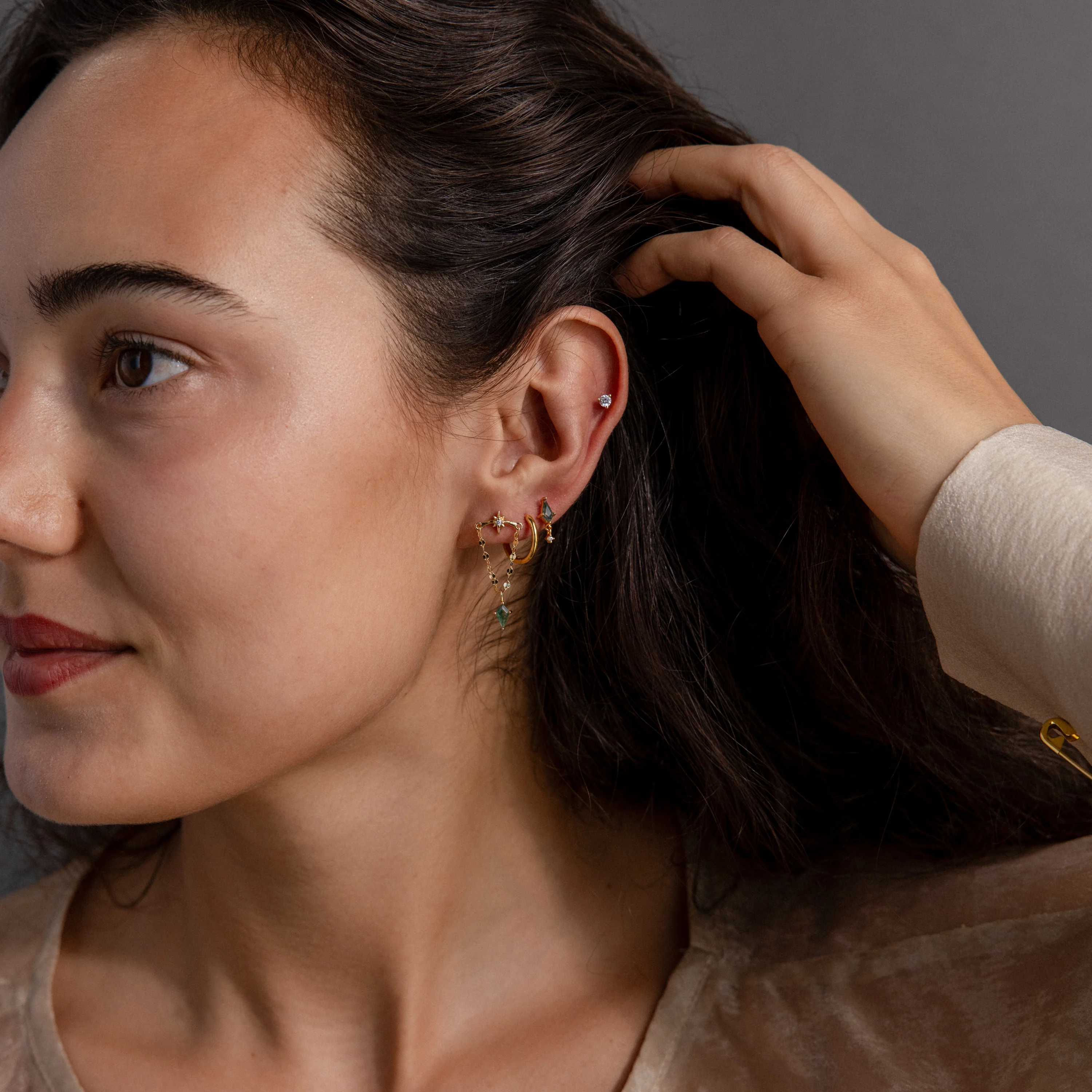 Agate Star Chain Earrings - Image 9
