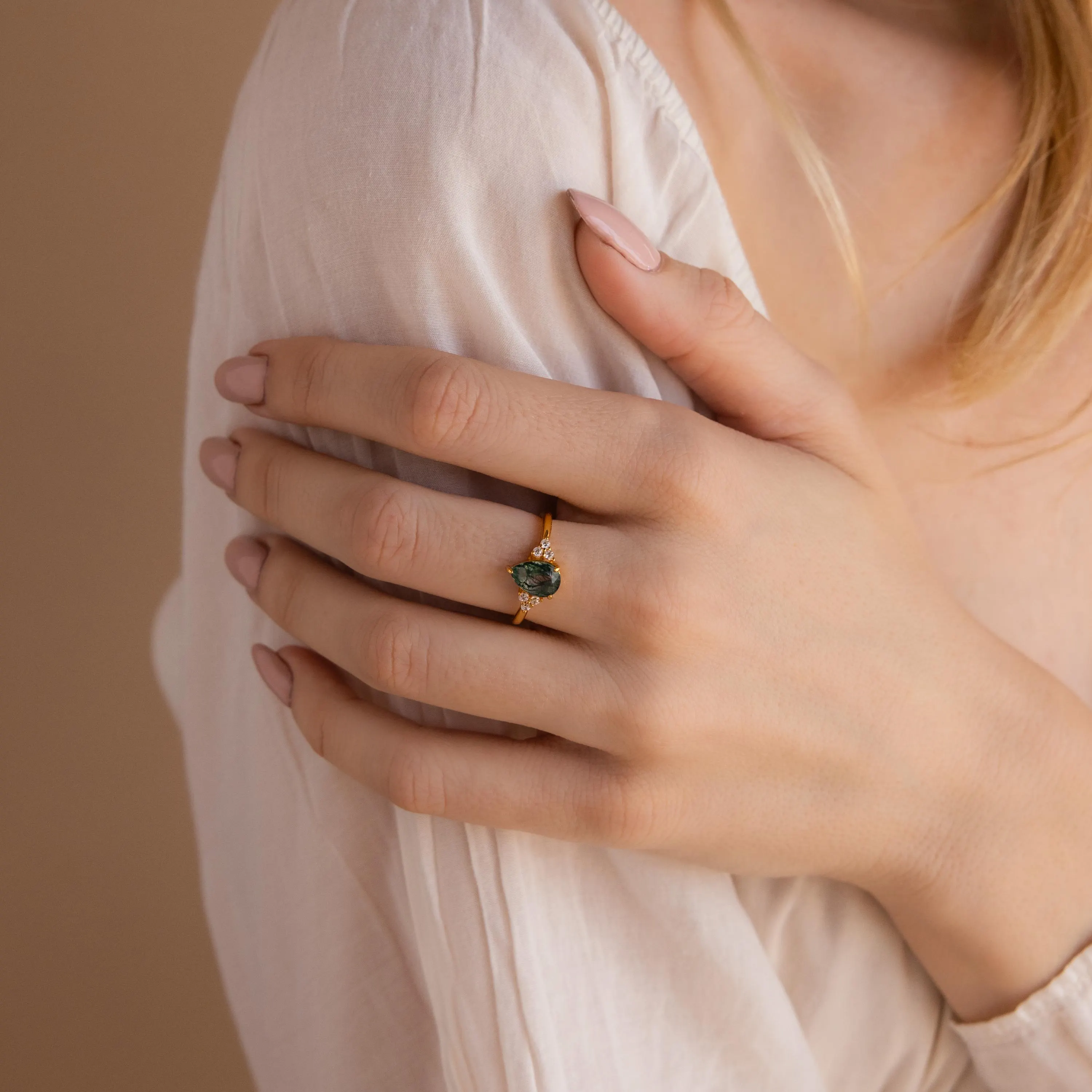 Agate Teardrop Ring - Image 4