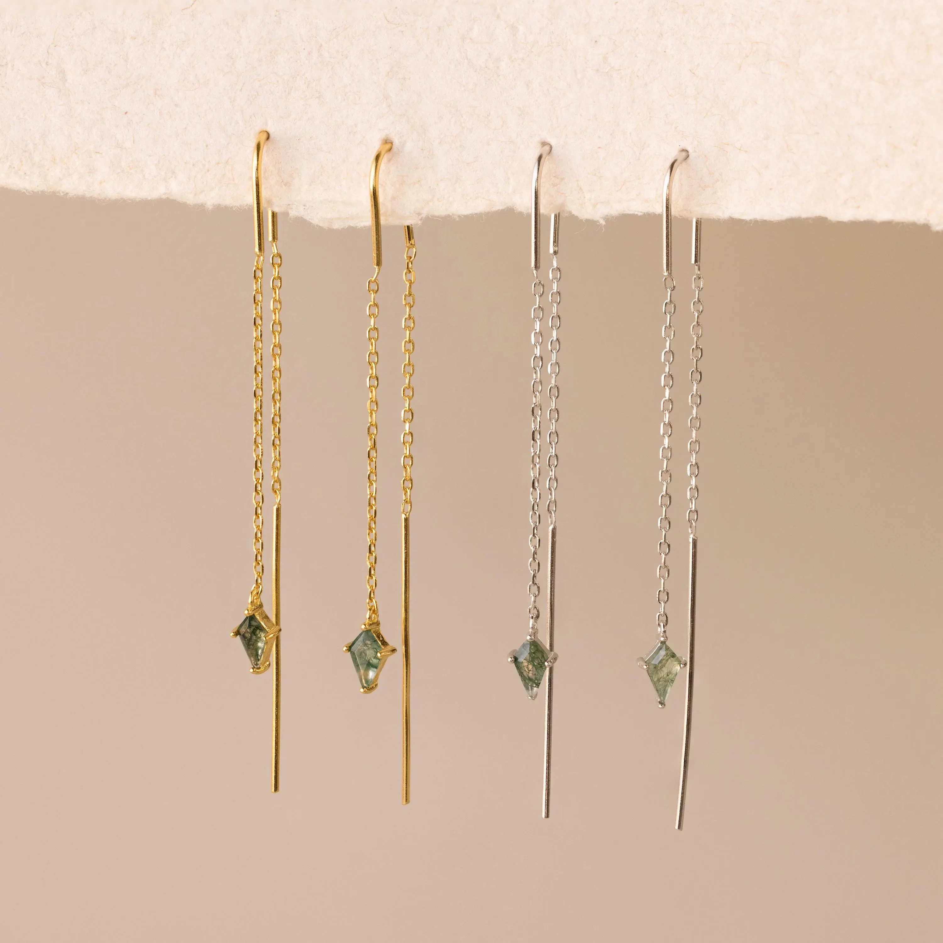Agate Threader Earrings - Image 3