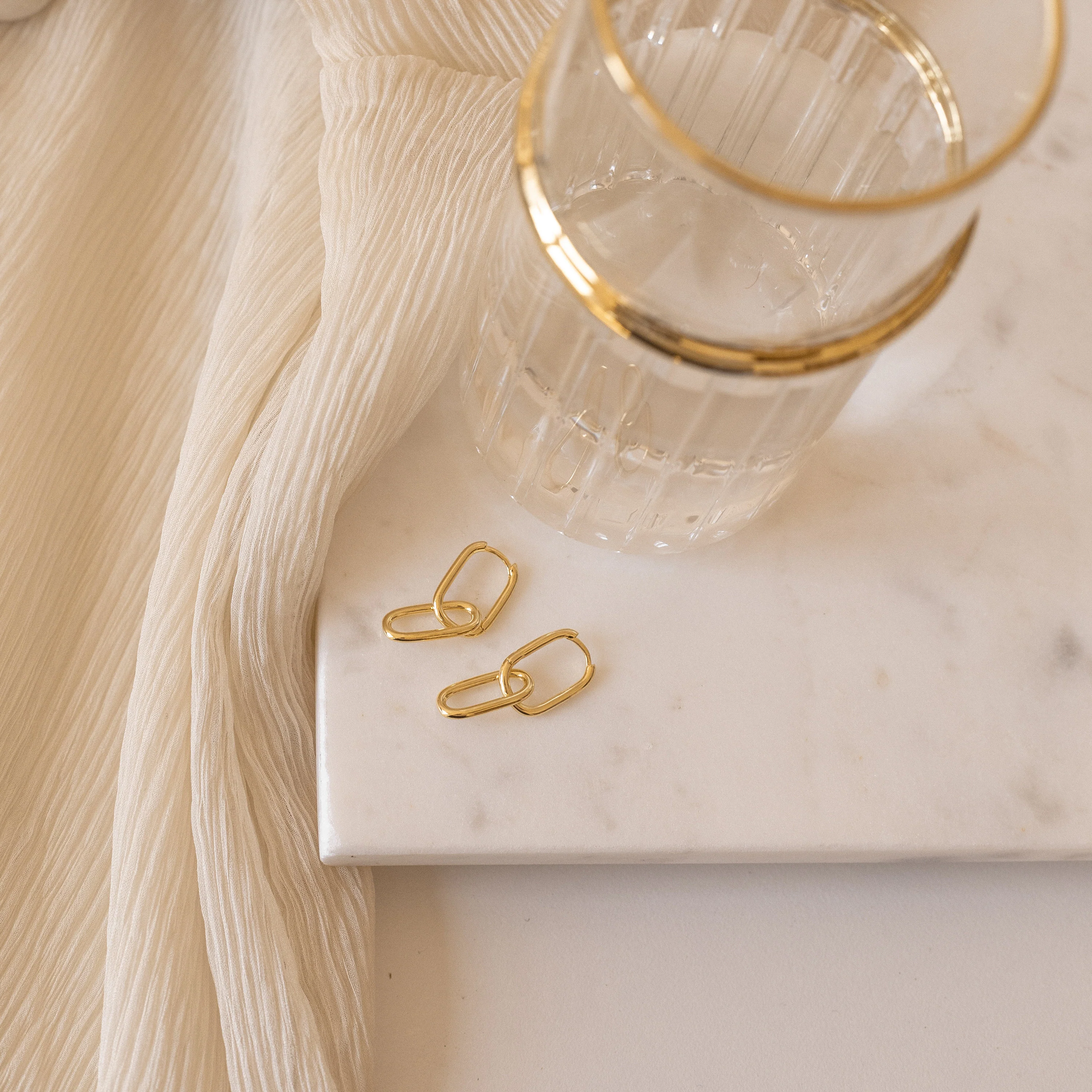 Amanda Link Earrings in Rose Gold - Image 3