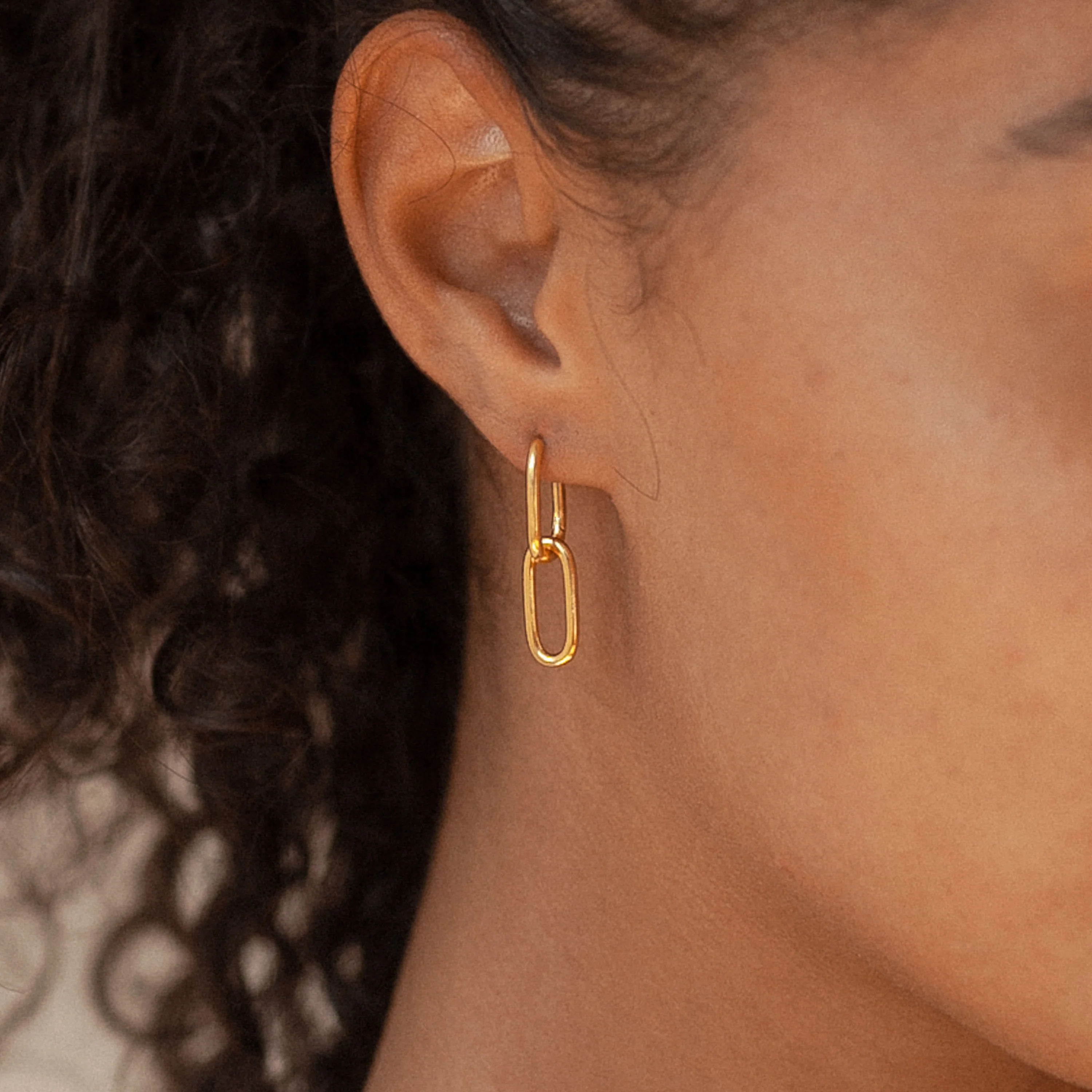 Amanda Link Earrings in Rose Gold - Image 2