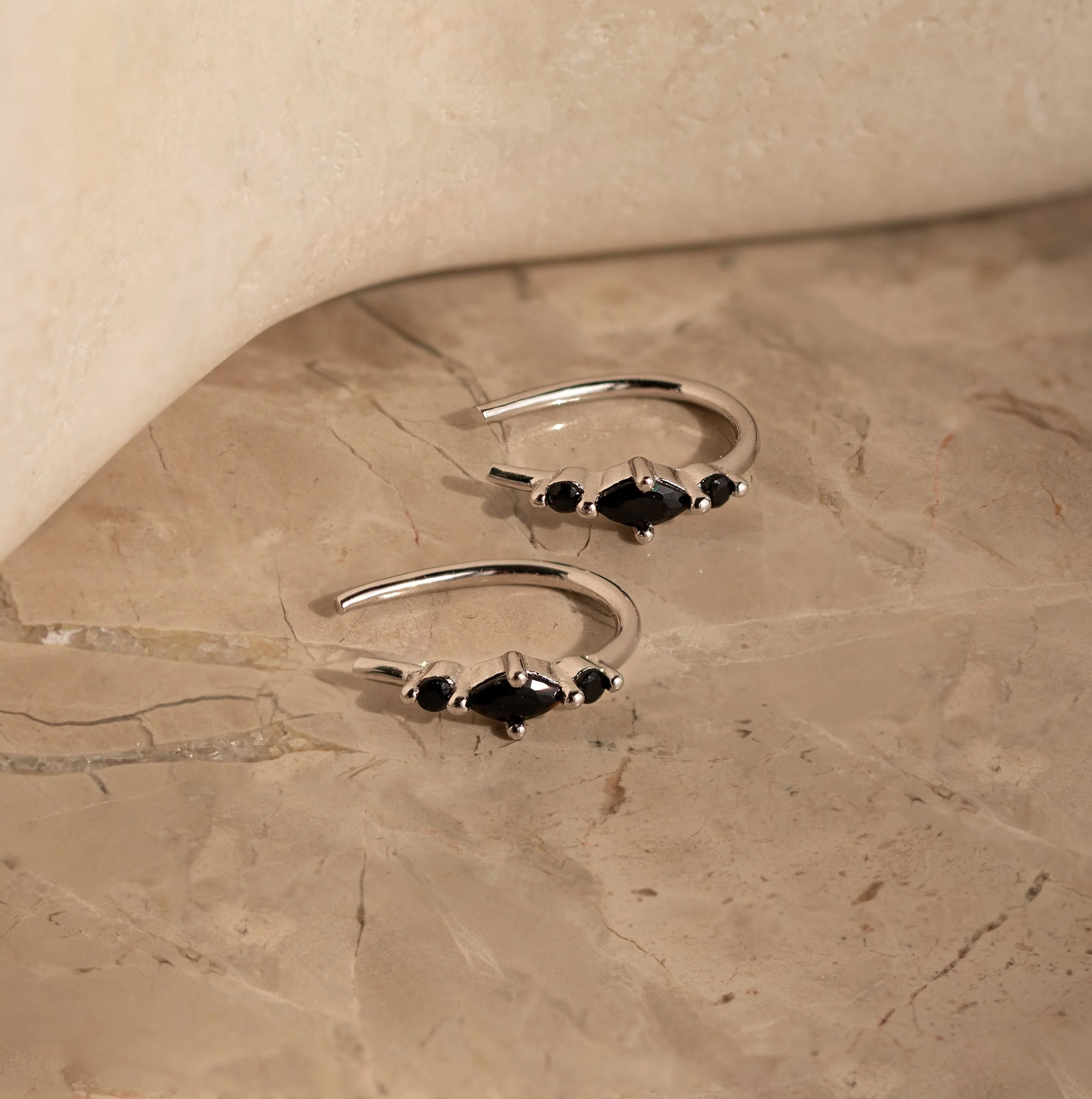 Amaya Black Marquise Threaders - Image 5