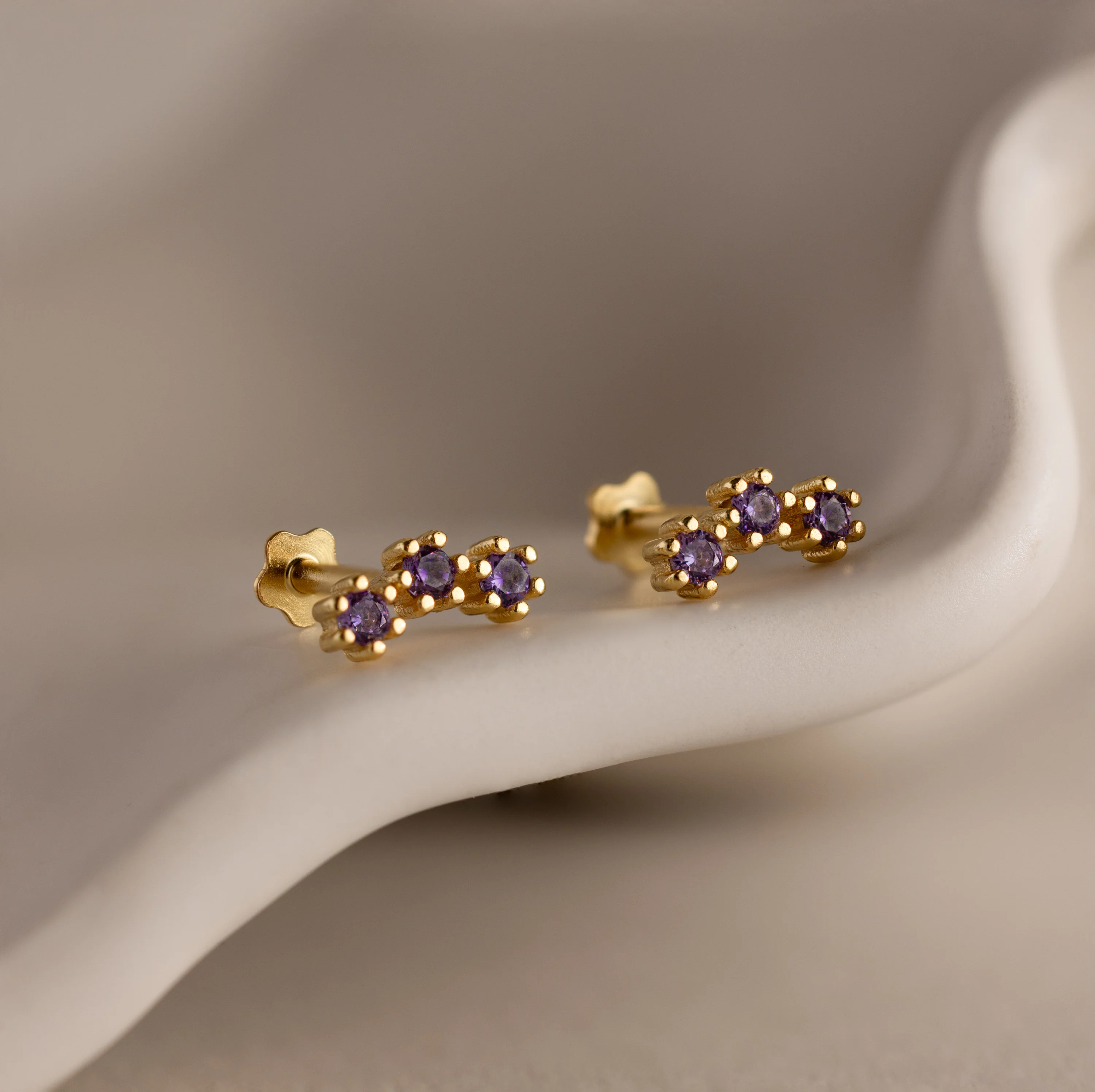 Amethyst Cluster Flatback Studs - Image 5