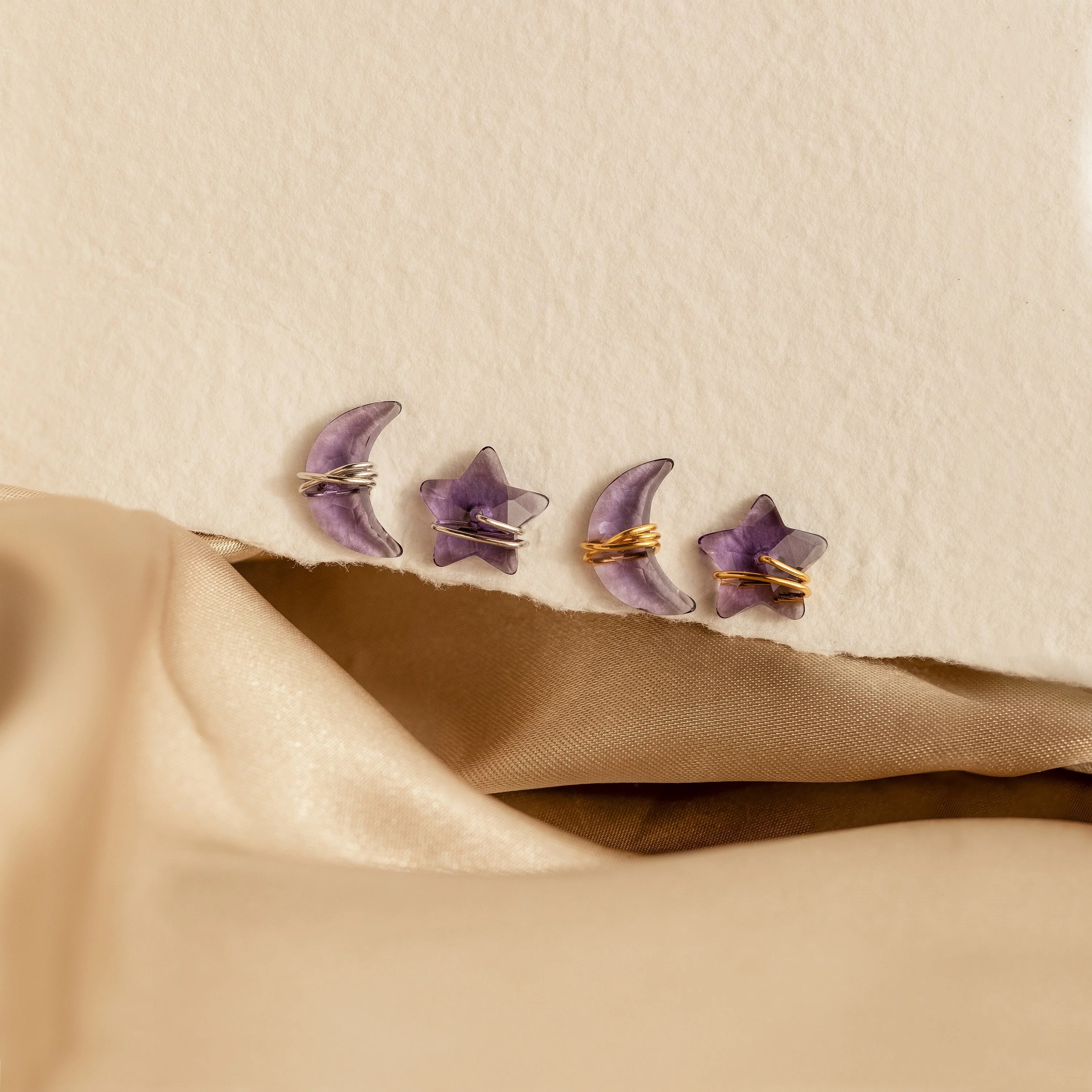 Amethyst Moon & Star Studs - Image 9