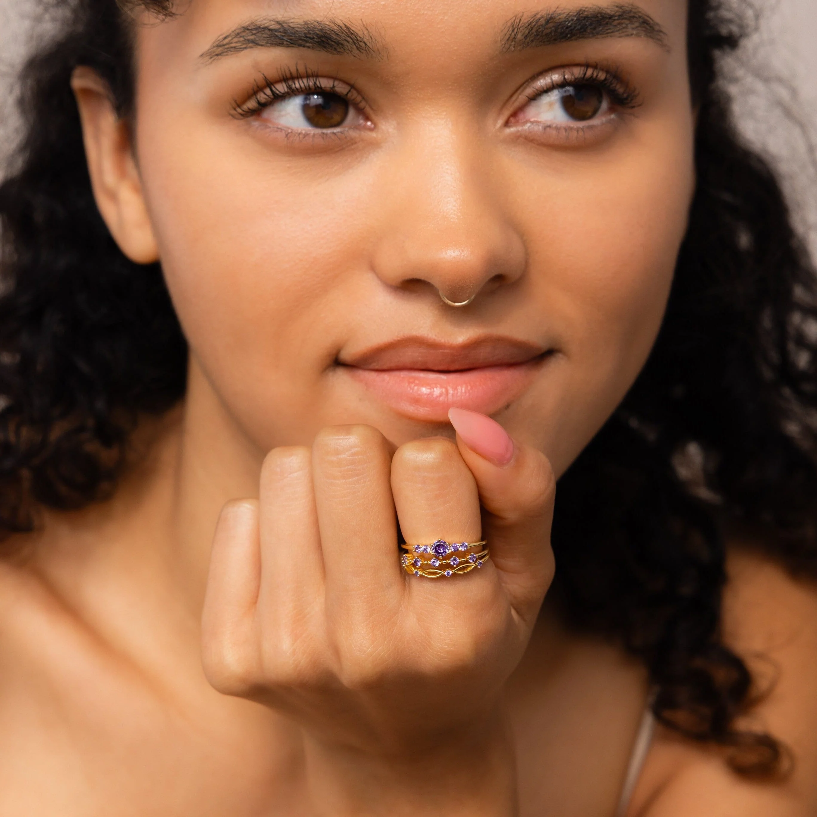 Amethyst Stacking Ring Set - Image 8