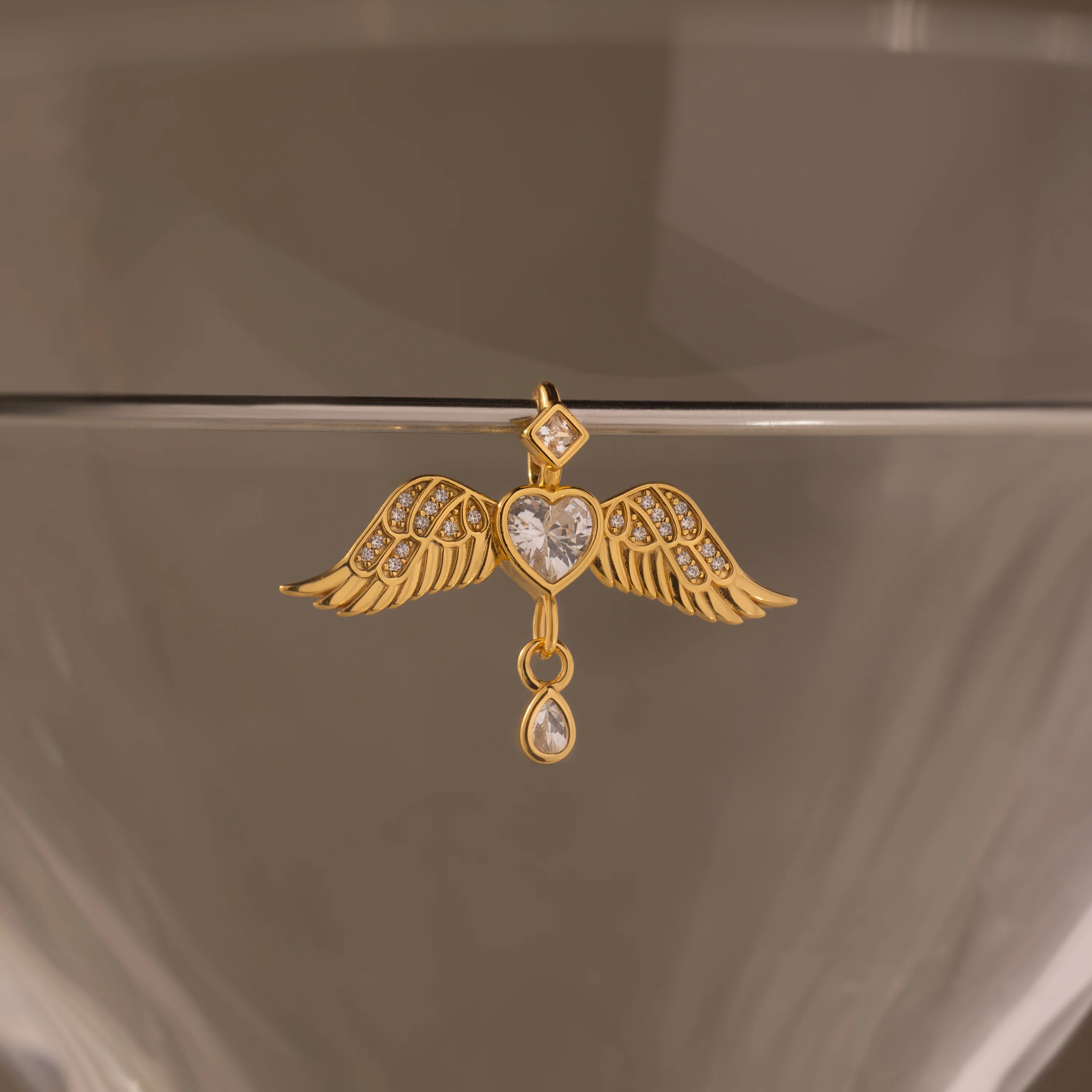 Angel Wing Charm in 18K Gold - Image 3