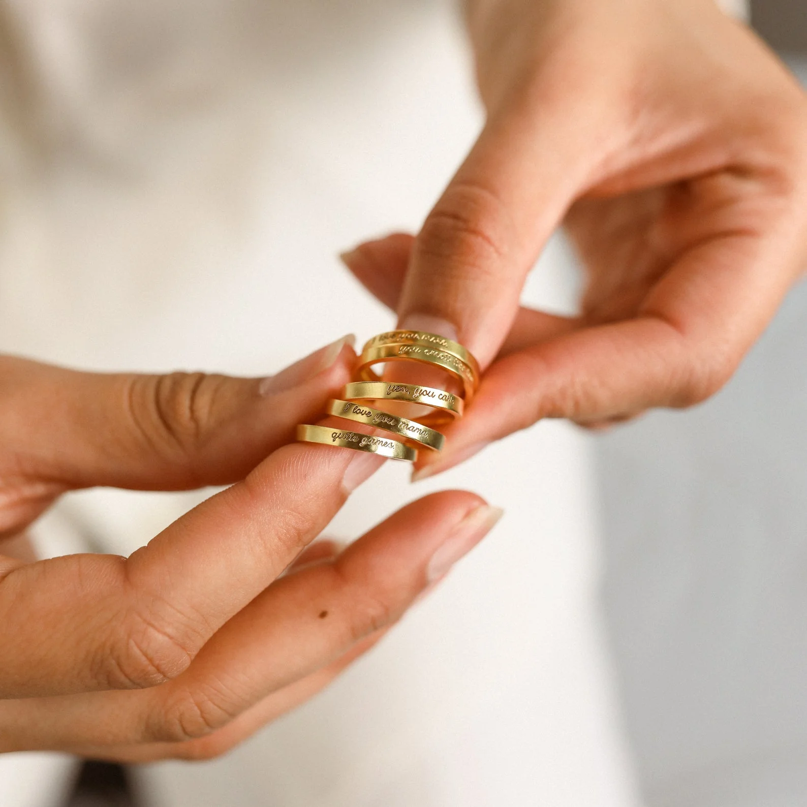 Ann Thin Message Ring - Image 2