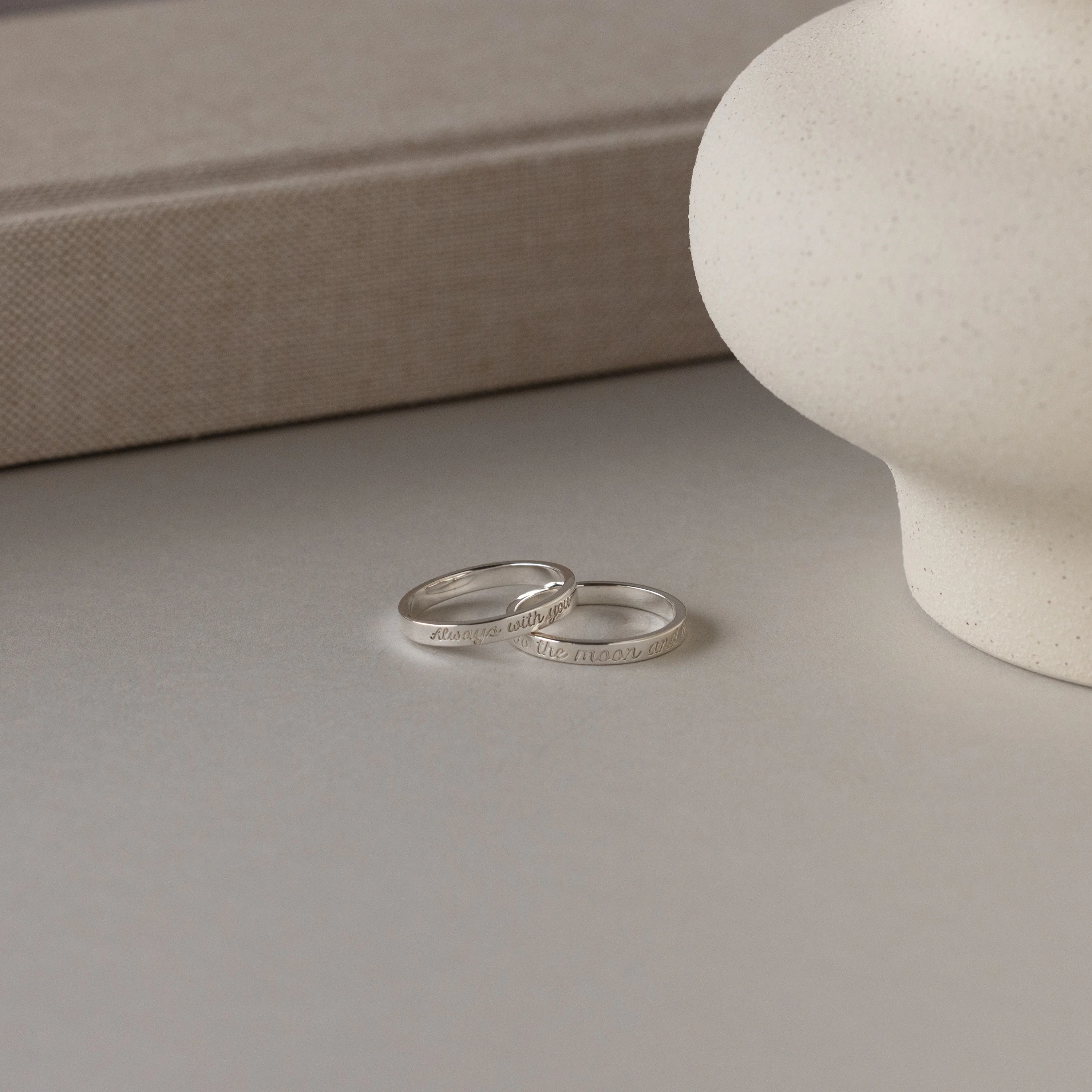 Ann Thin Message Ring in Silver - Image 5