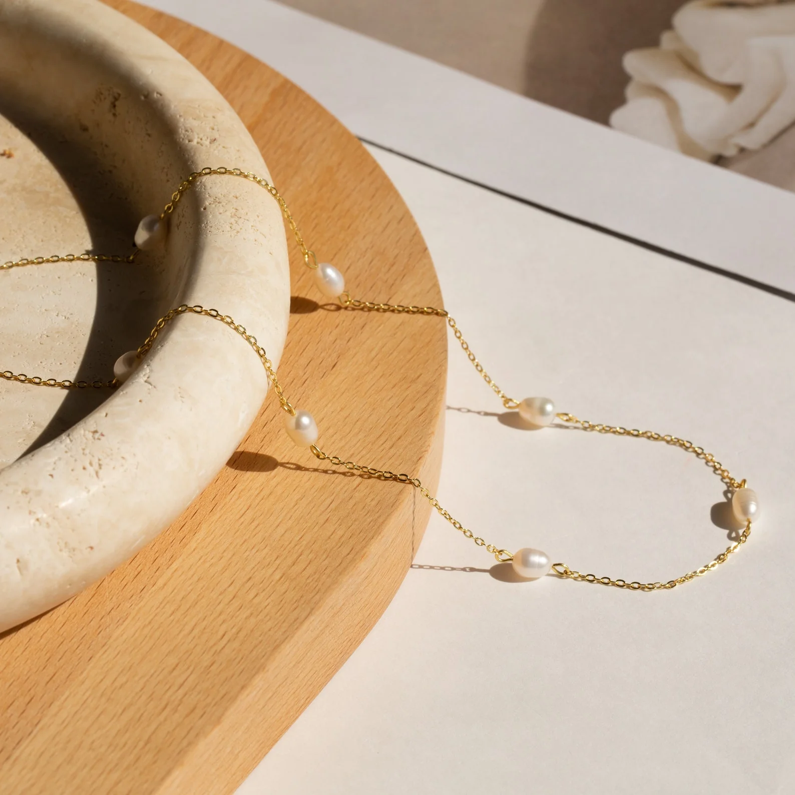 Anna Pearl Station Necklace - Image 5