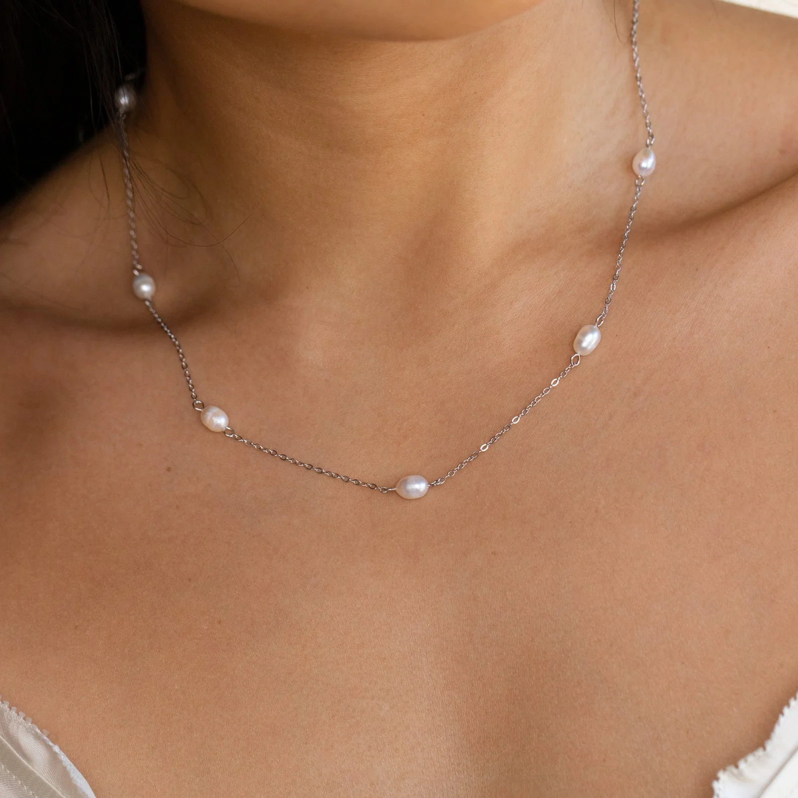 Anna Pearl Station Necklace - Image 7