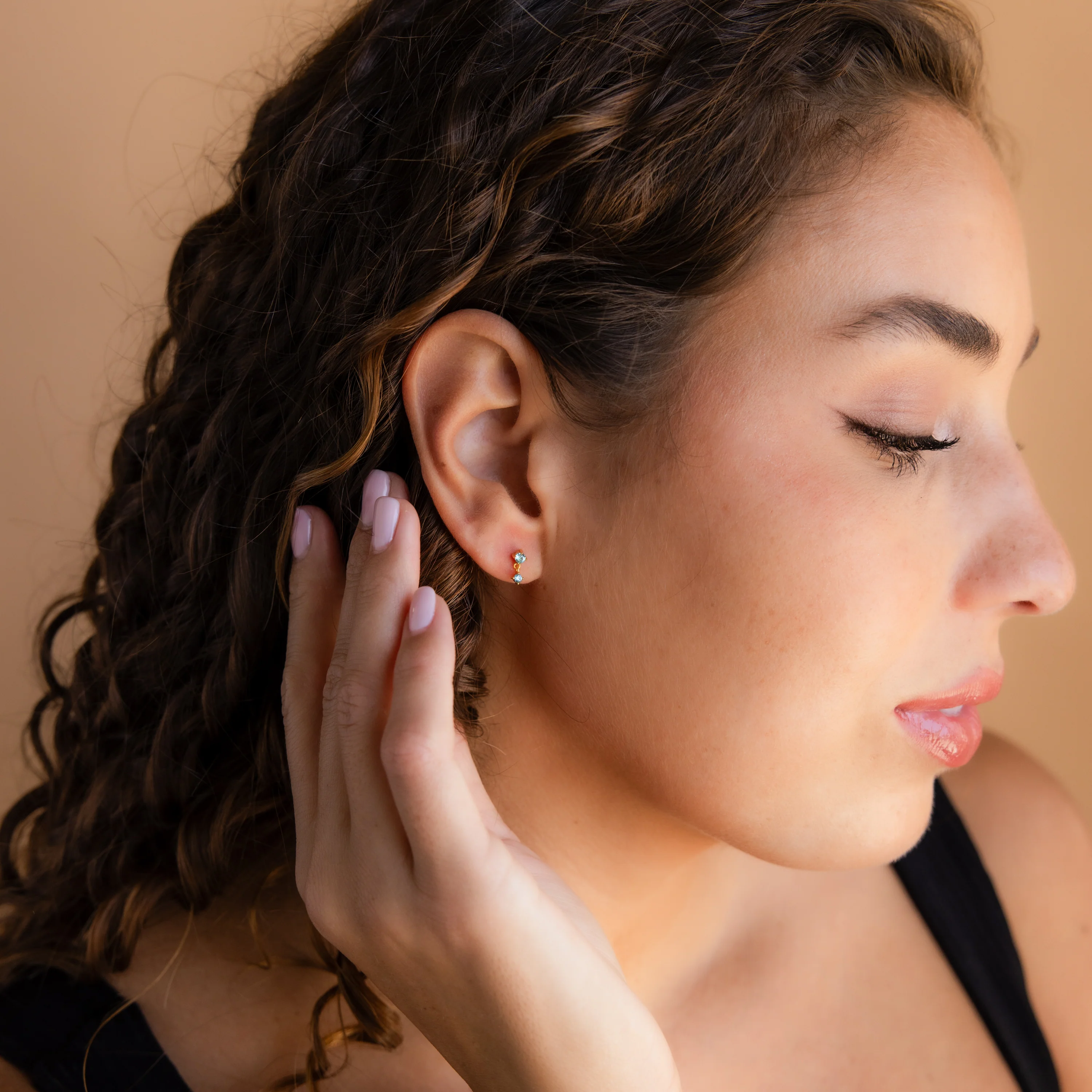 Aquamarine Drop Studs - Image 4