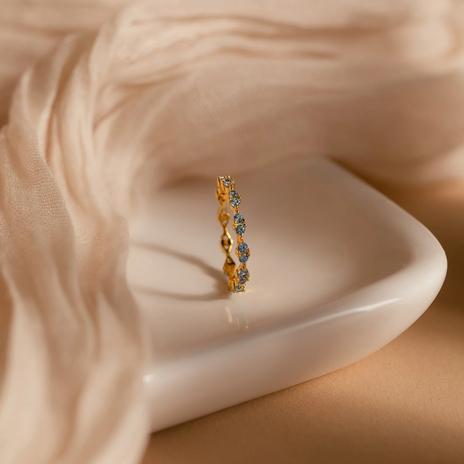 Aquamarine Eternity Ring - Image 3