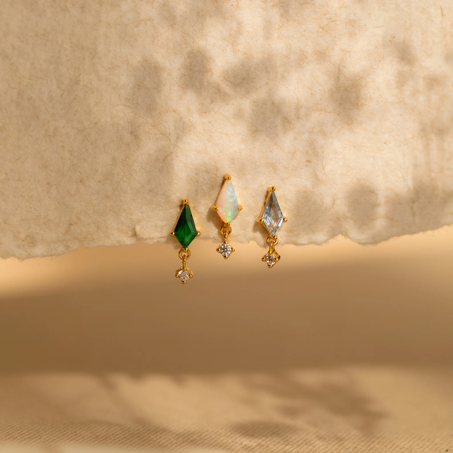Aquamarine Kite Drop Earrings - Image 3
