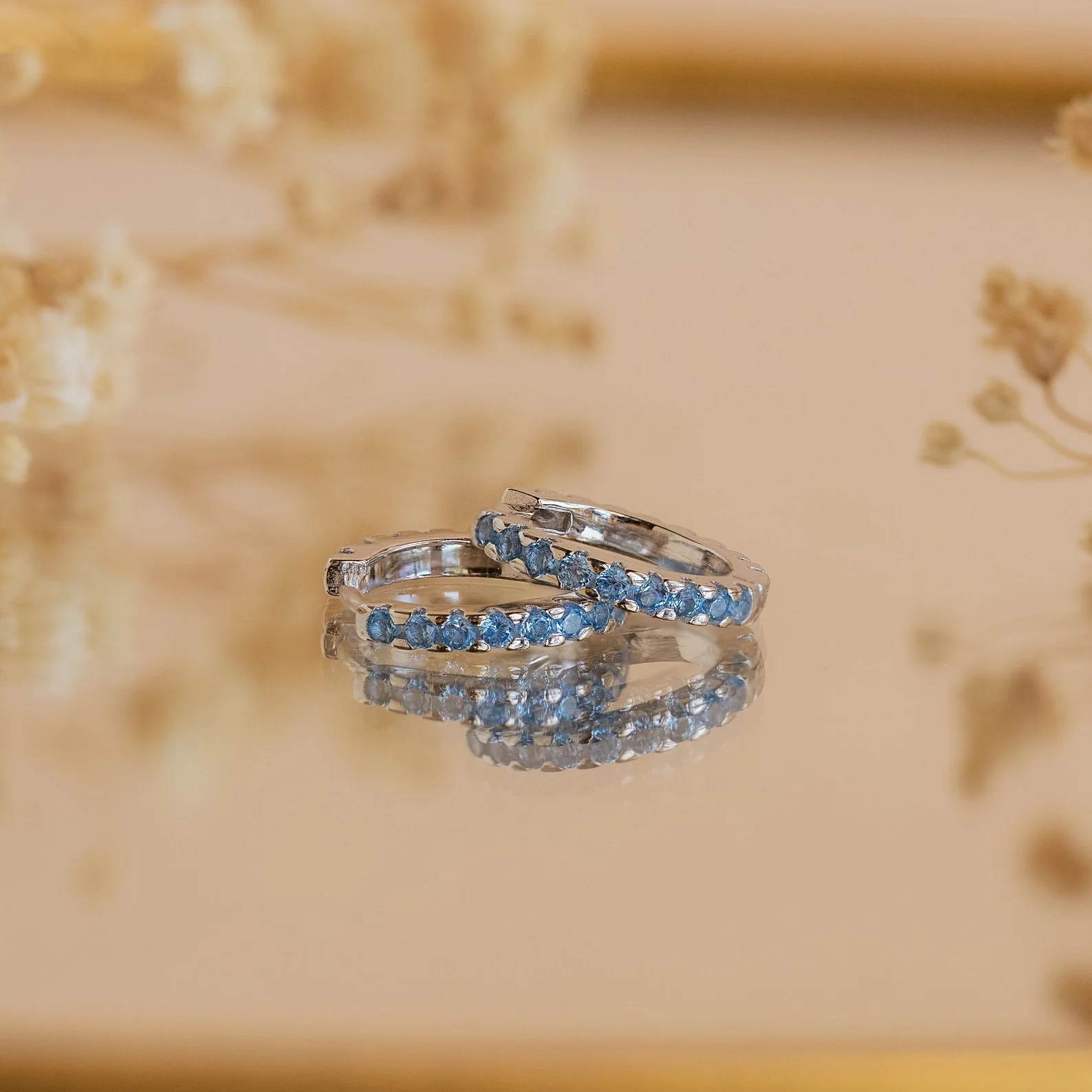 Aquamarine Pave Huggies - Image 5