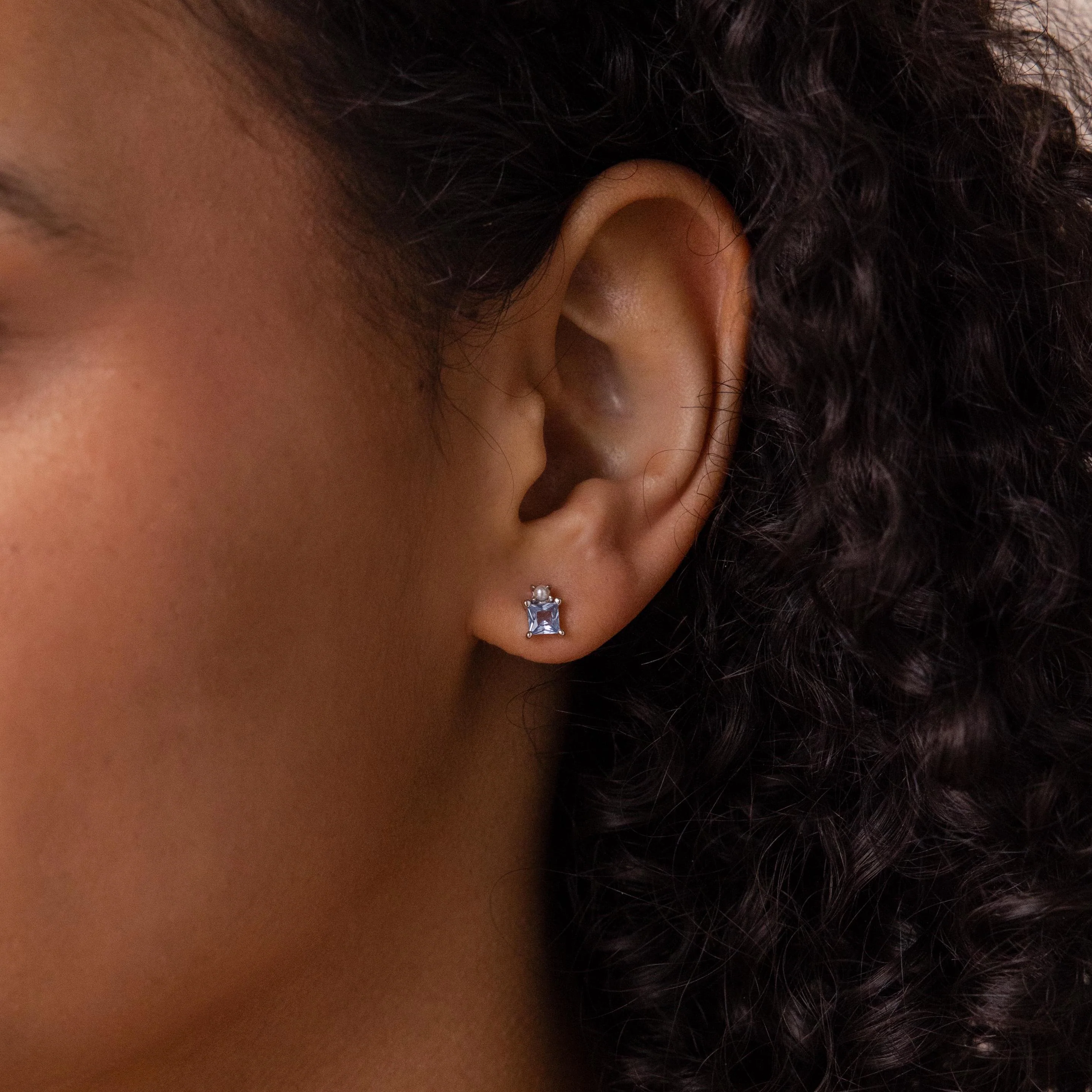 Aquamarine Pearl Studs - Image 4