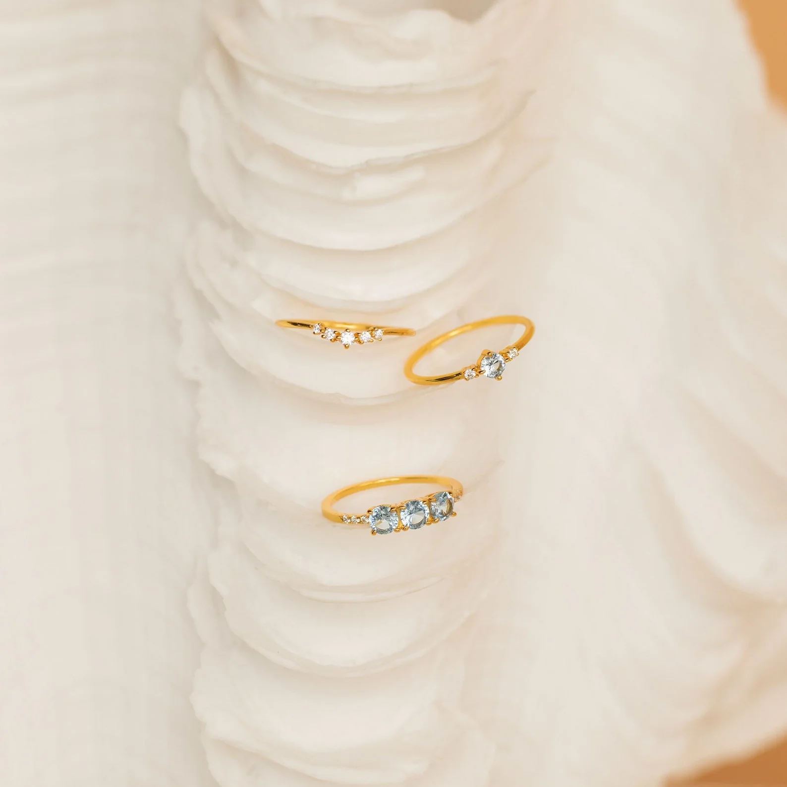 Aquamarine Stacking Ring Set - Image 6