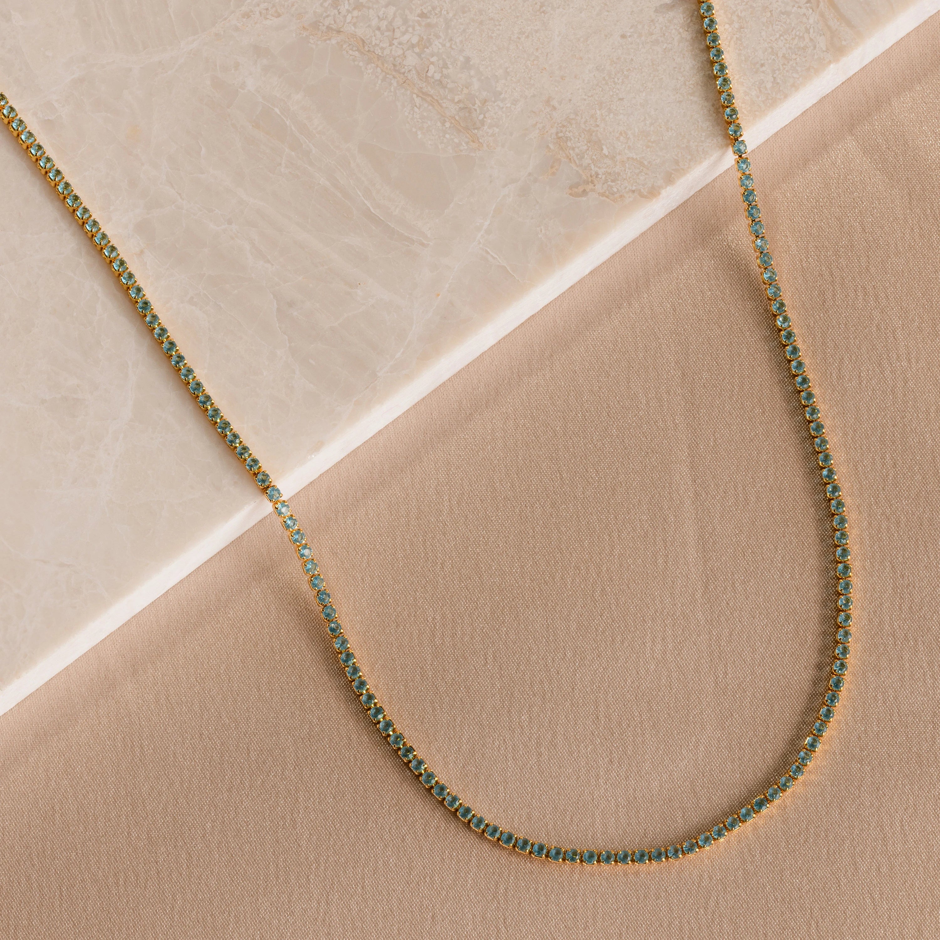Aquamarine Tennis Choker Necklace - Image 2