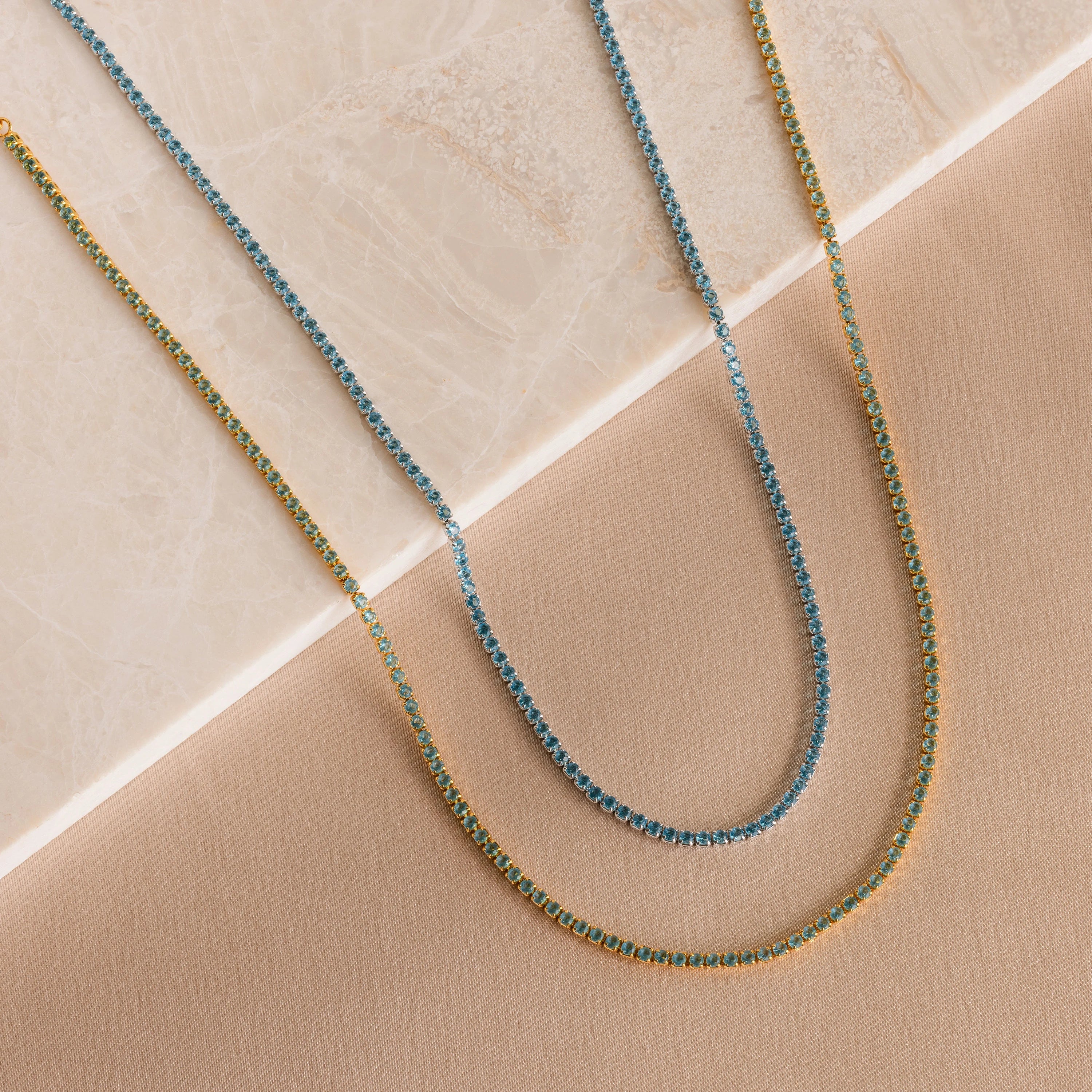 Aquamarine Tennis Choker Necklace - Image 5