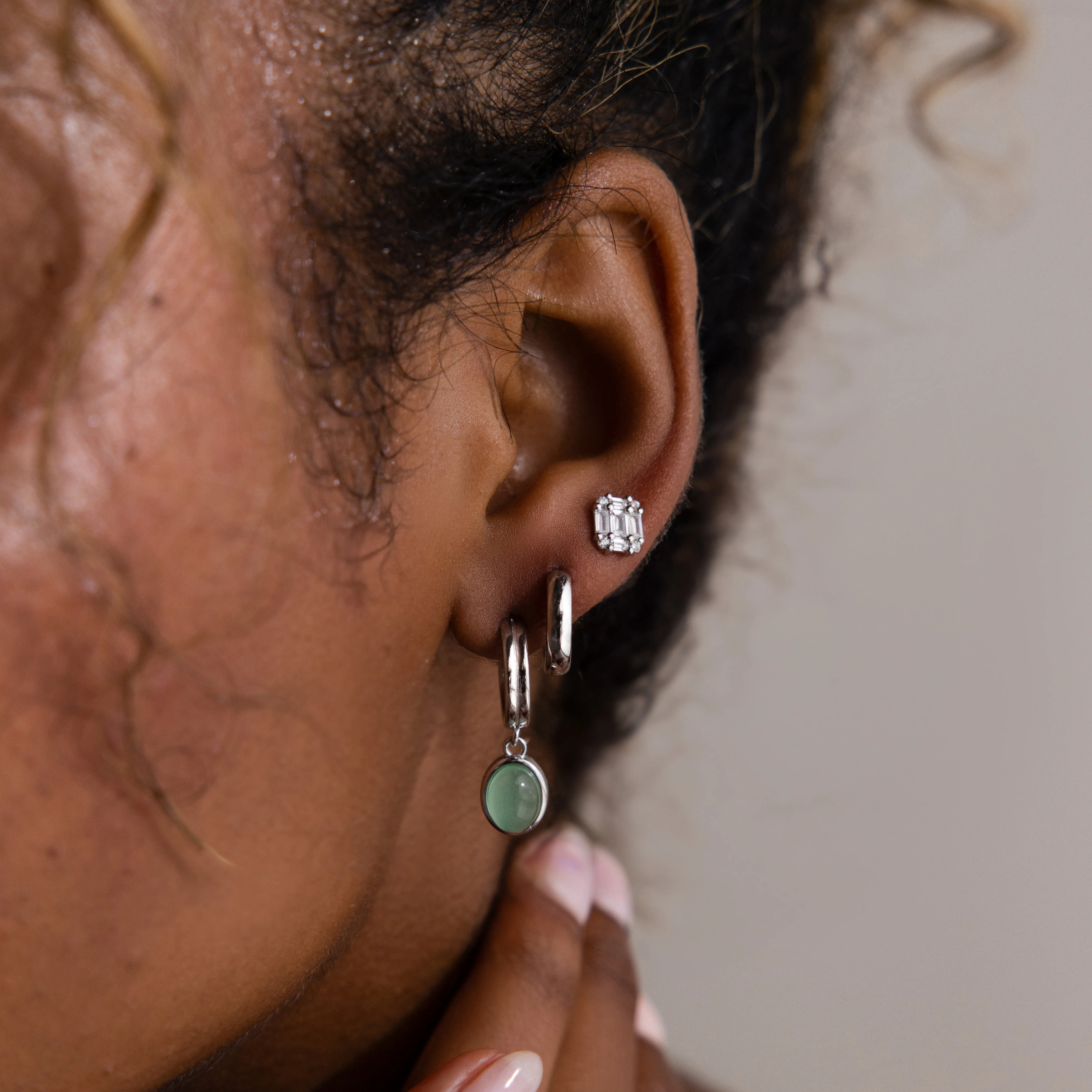 Arabella Diamond Studs in Silver - Image 4