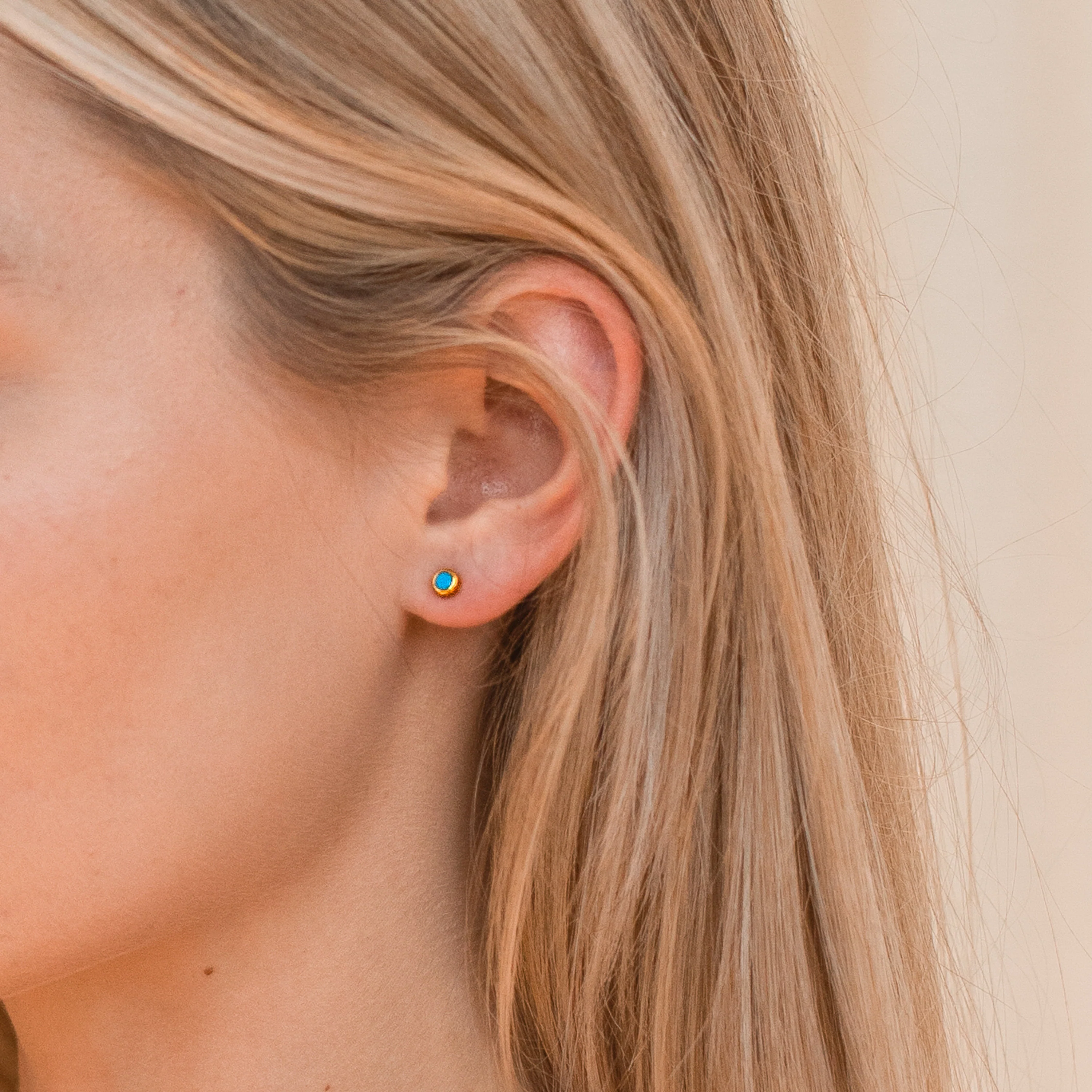Ariel Turquoise Studs in Rose Gold - Image 5