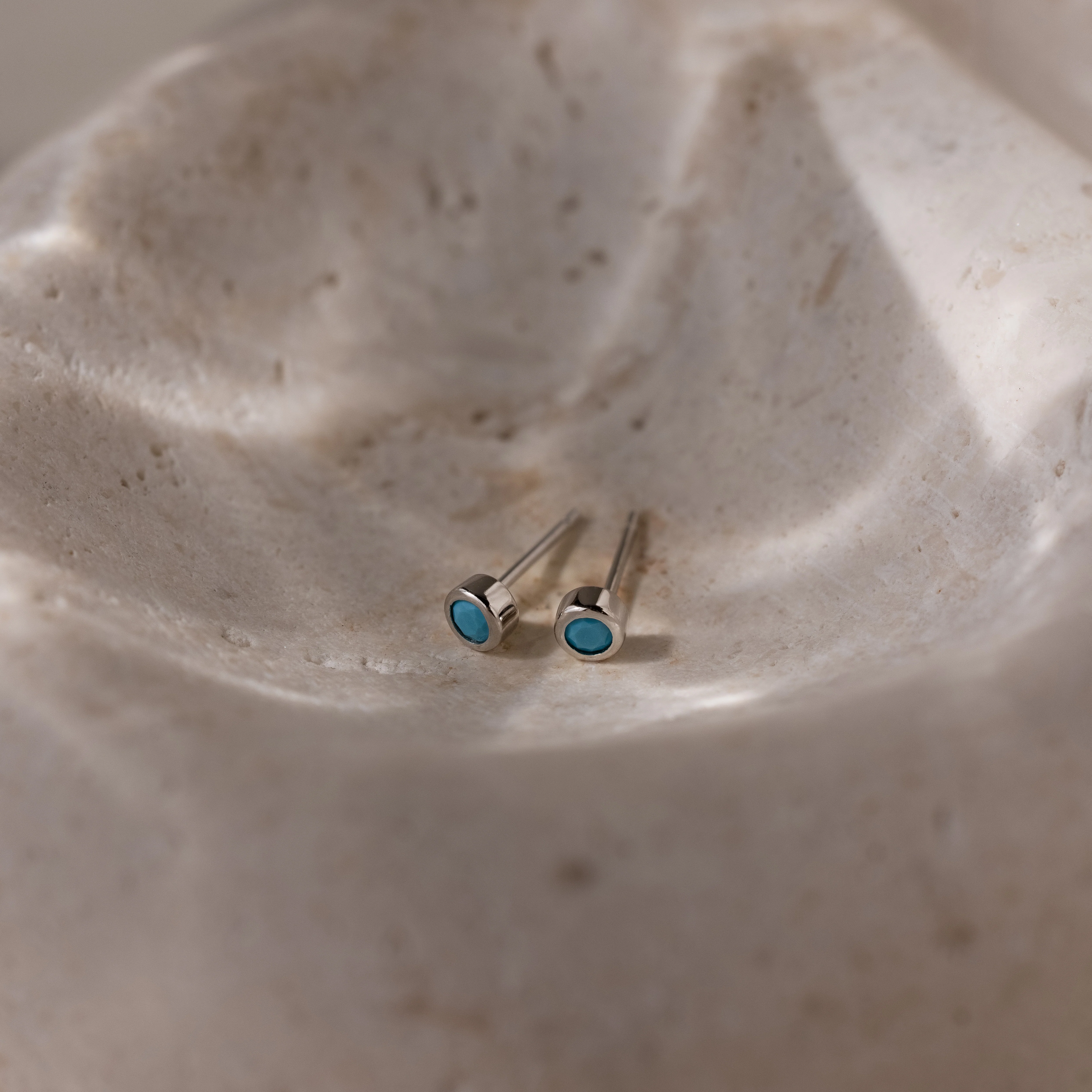 Ariel Turquoise Studs in Silver - Image 4