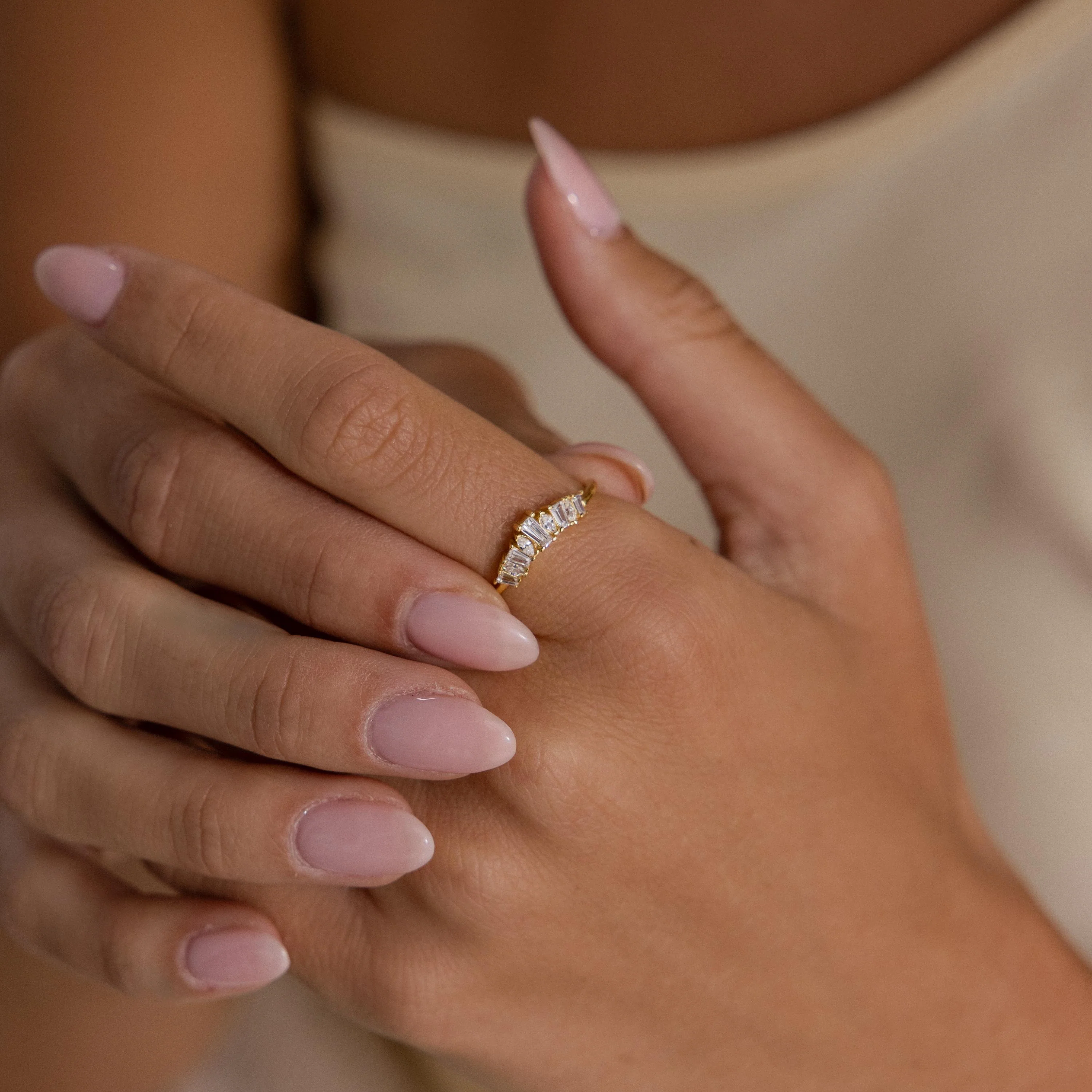 Art Deco Curve Diamond Ring - Image 2