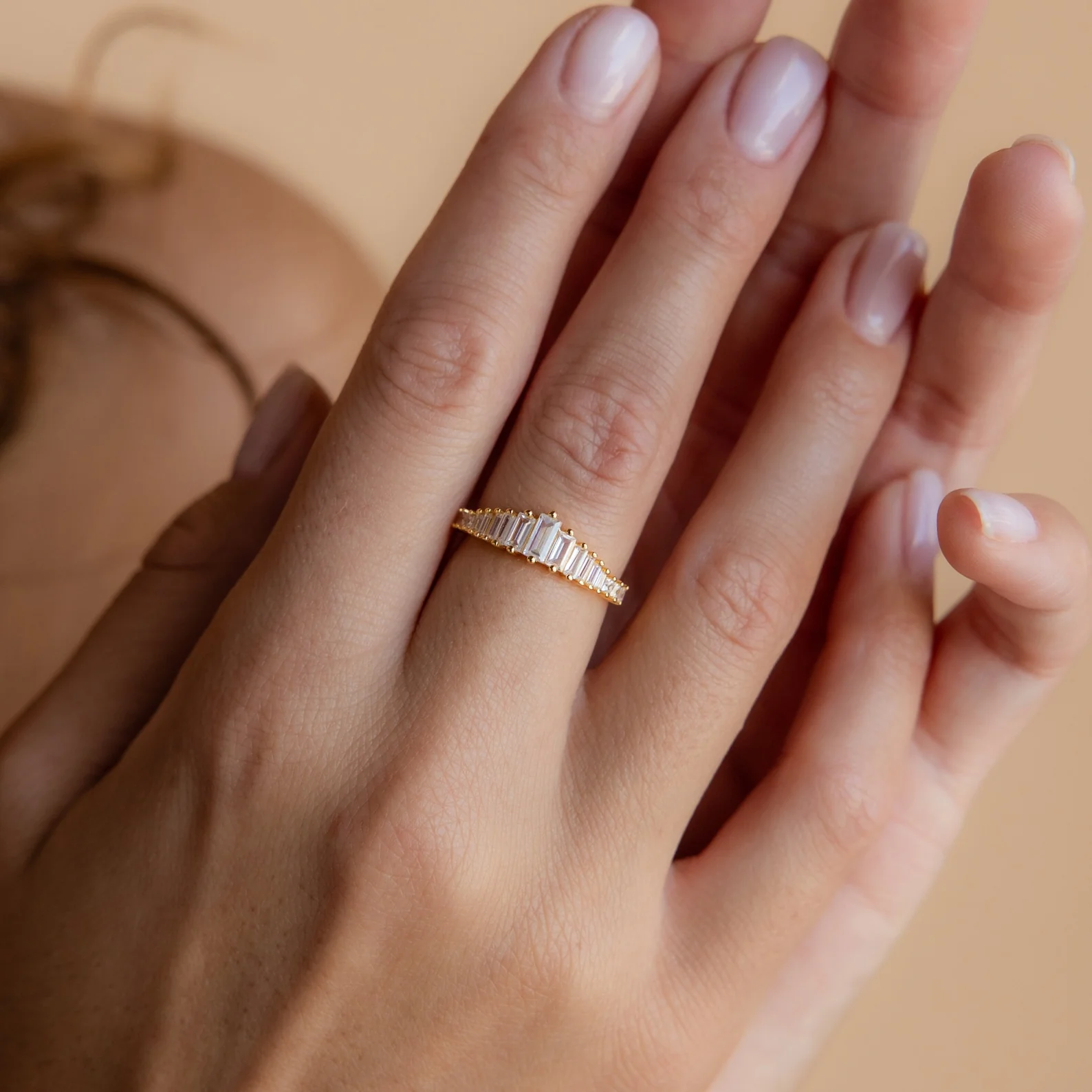 Art Deco Diamond Earrings & Ring Set in 18K Gold - Image 4