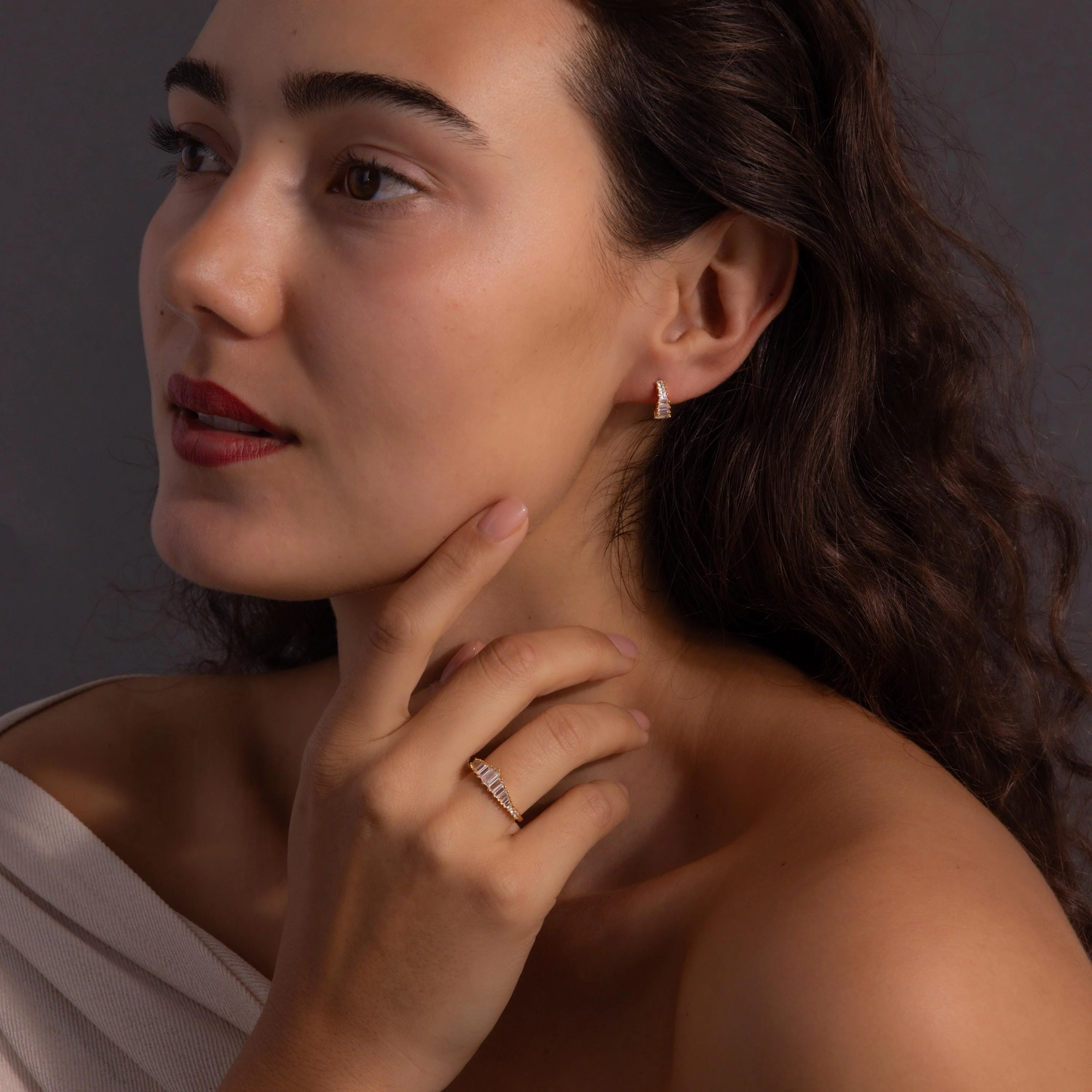 Art Deco Diamond Earrings & Ring Set - Image 2