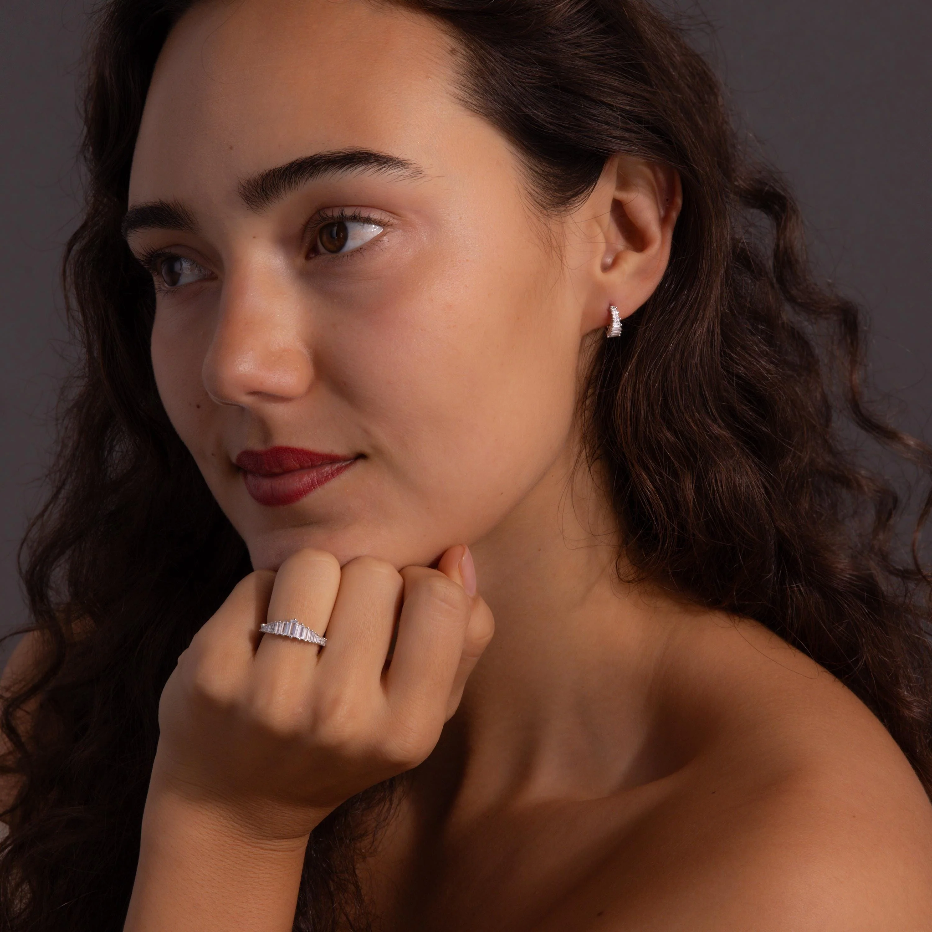 Art Deco Diamond Earrings & Ring Set - Image 6