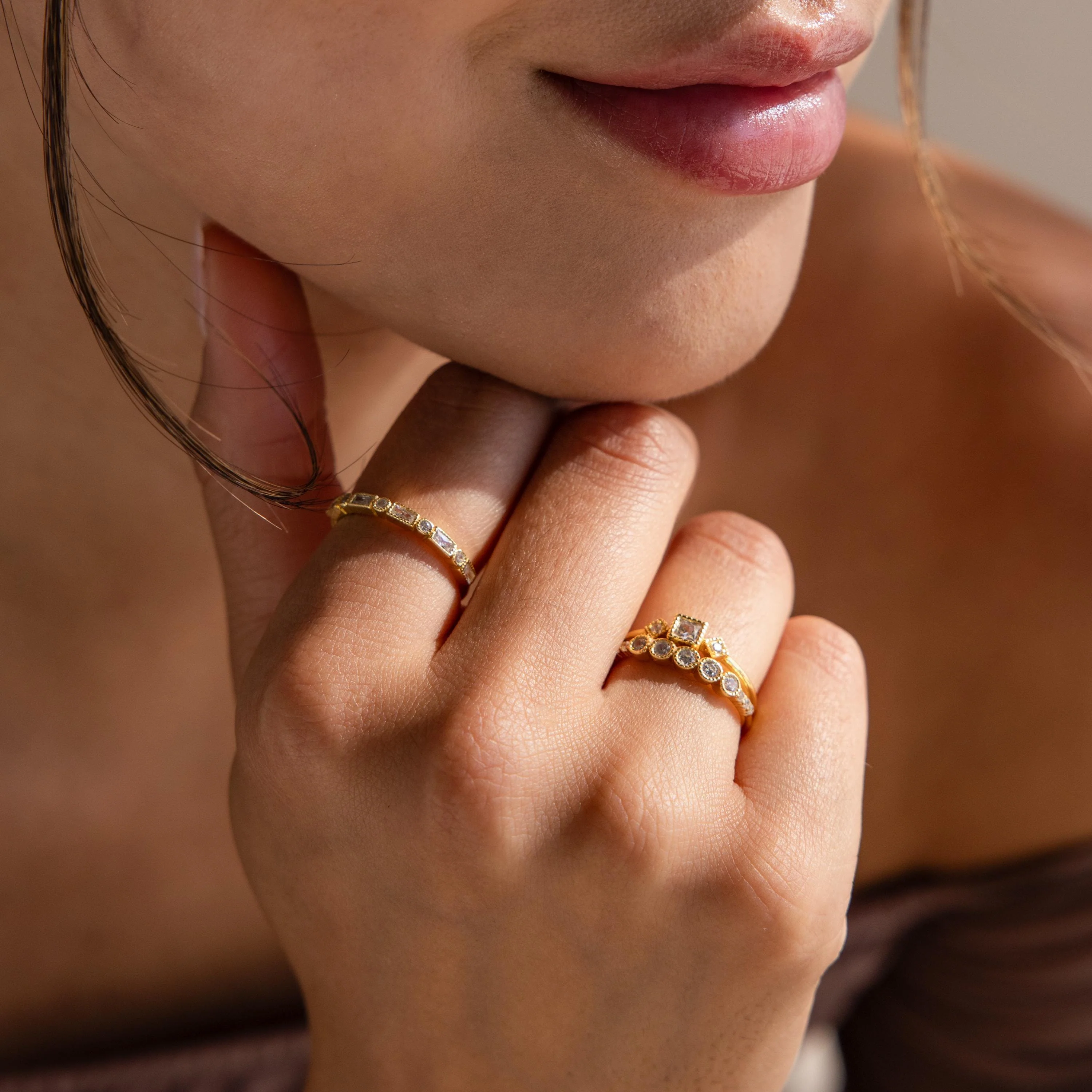 Art Deco Diamond Ring Set in 18K Gold - Image 4