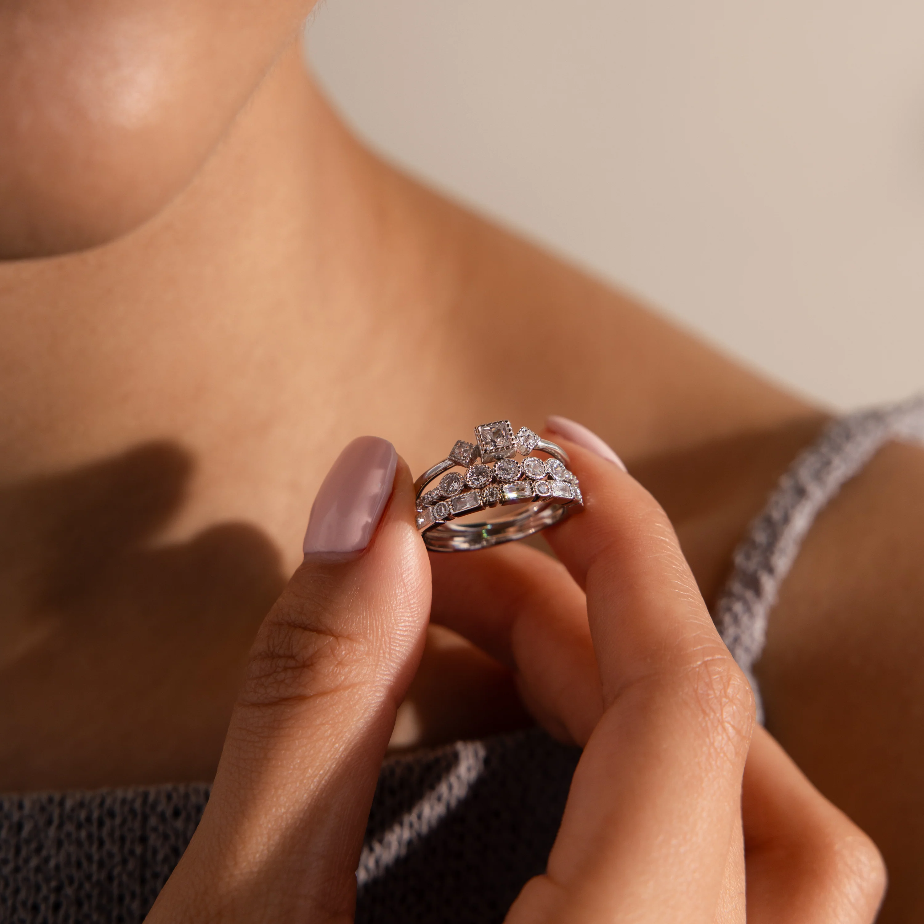 Art Deco Diamond Ring Set - Image 6