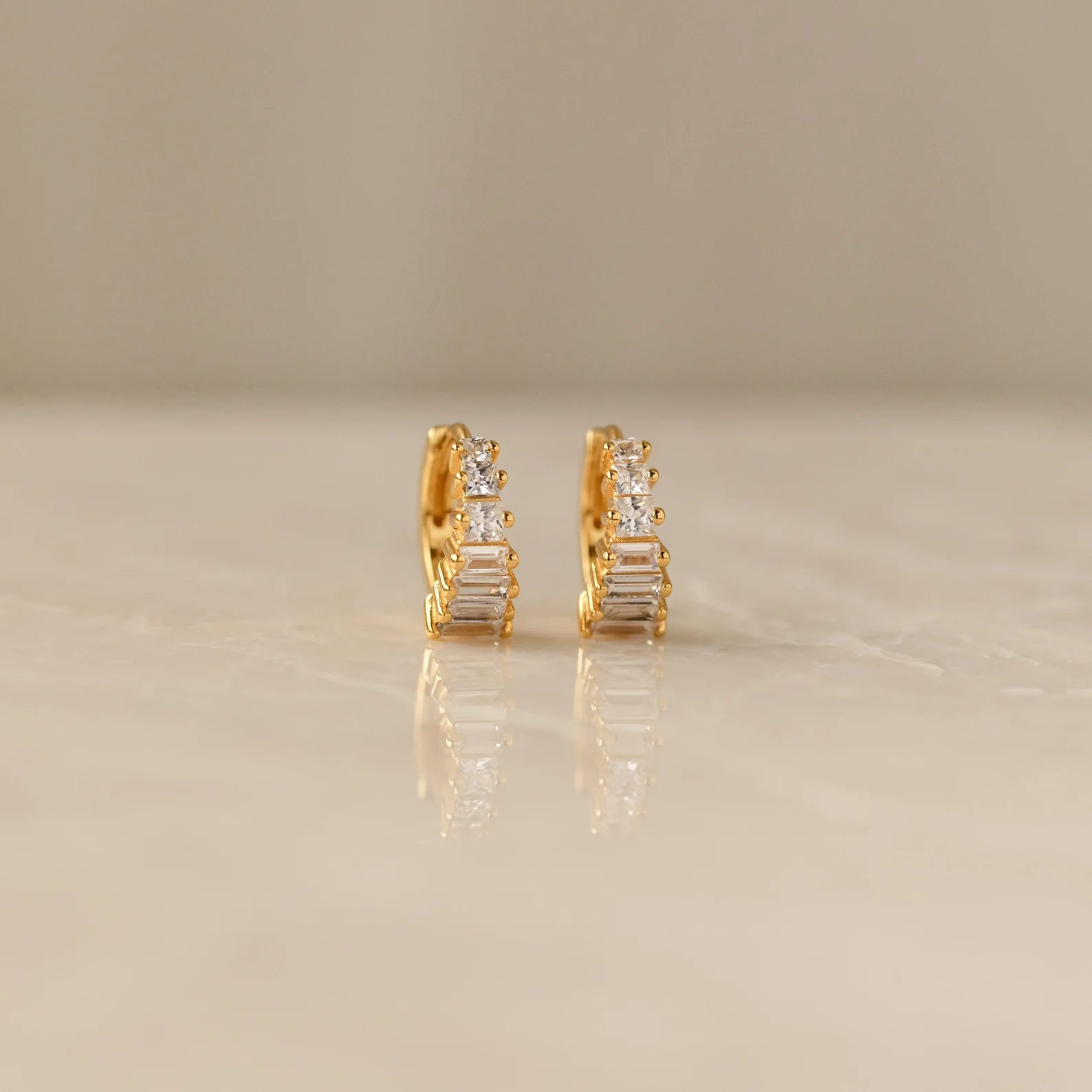 Art Deco Huggies in 18K Gold - Image 2