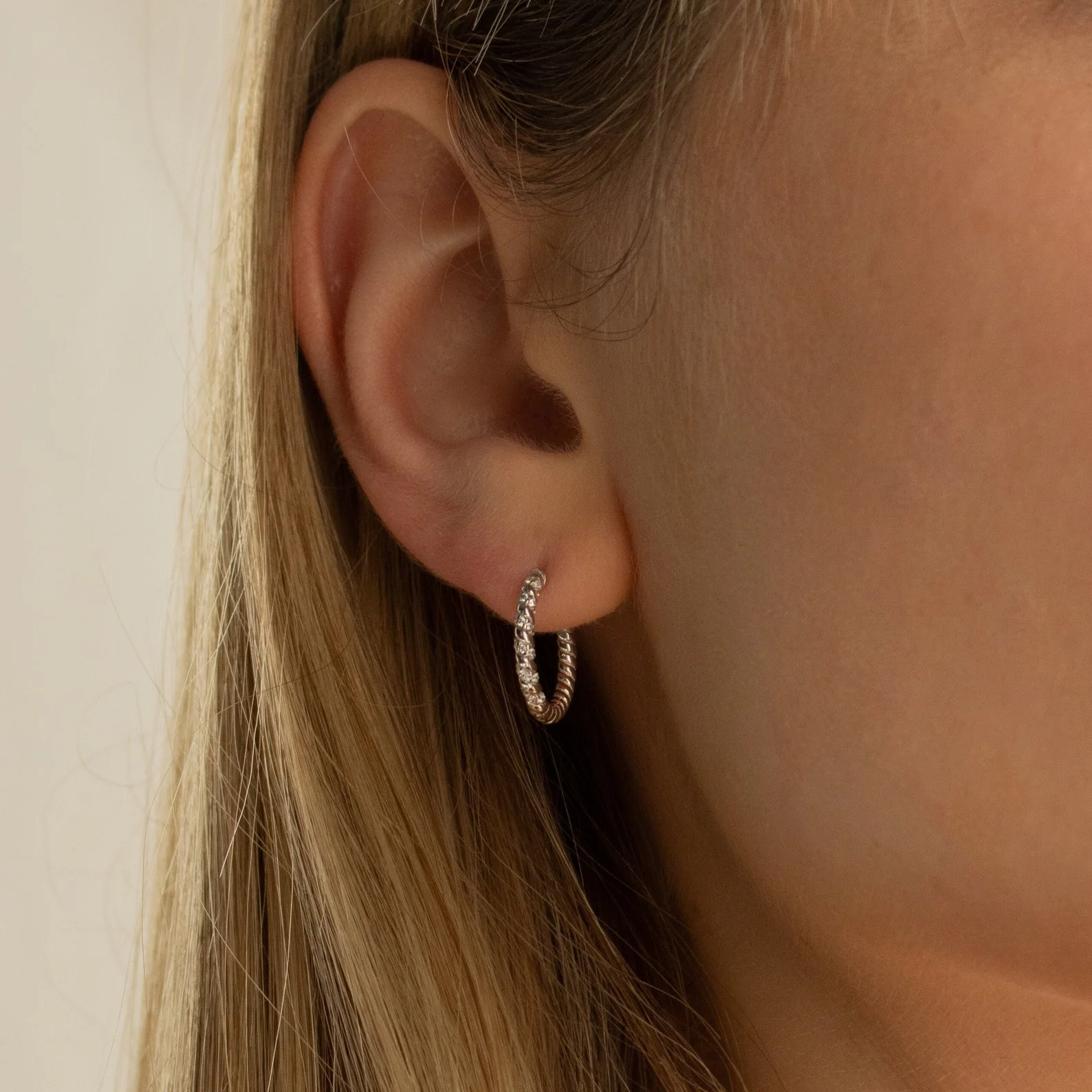 Aster Pave Twisted Hoops - Image 3