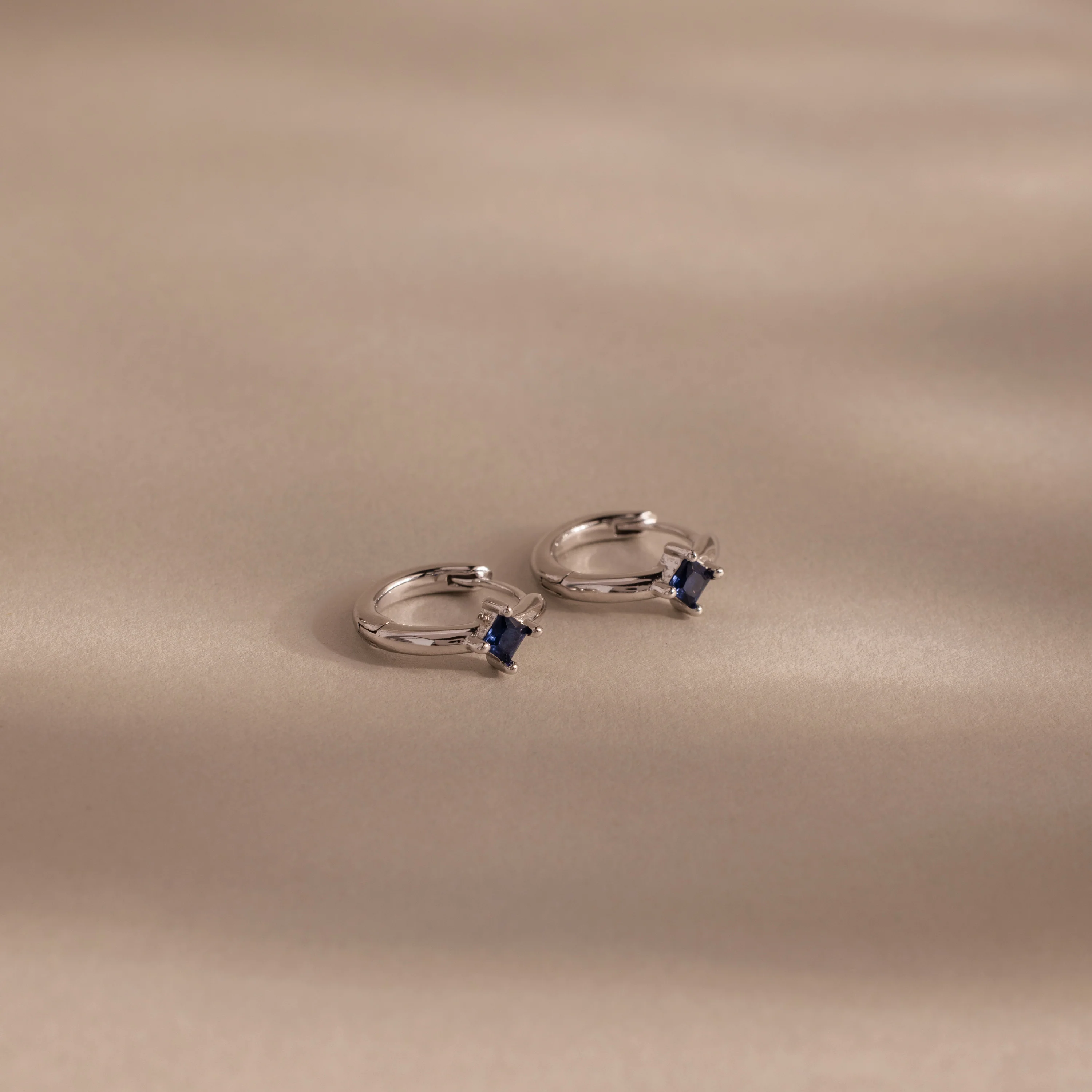 Athena Sapphire Huggies - Image 2