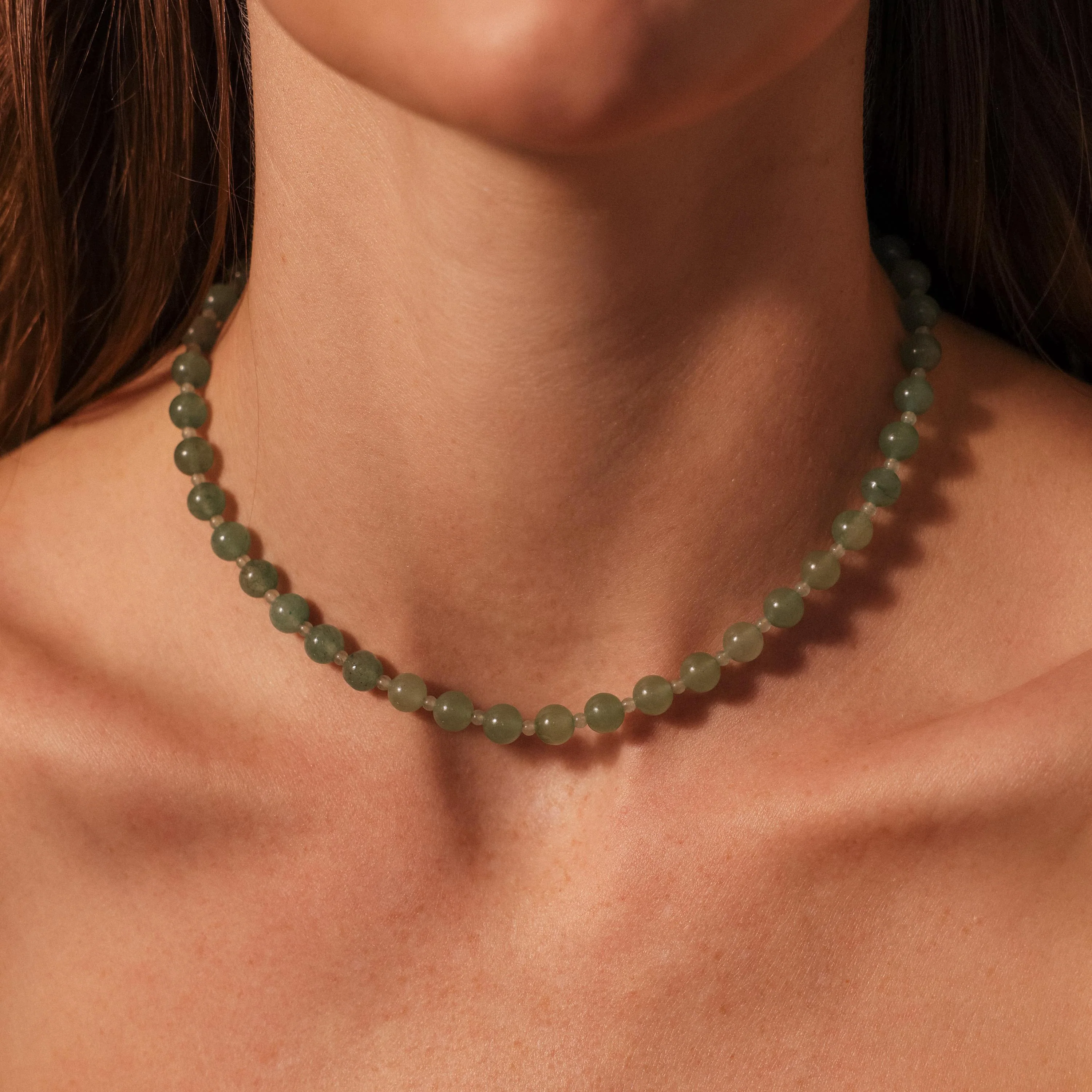 Aventurine Choker Necklace in 18K Gold - Image 2