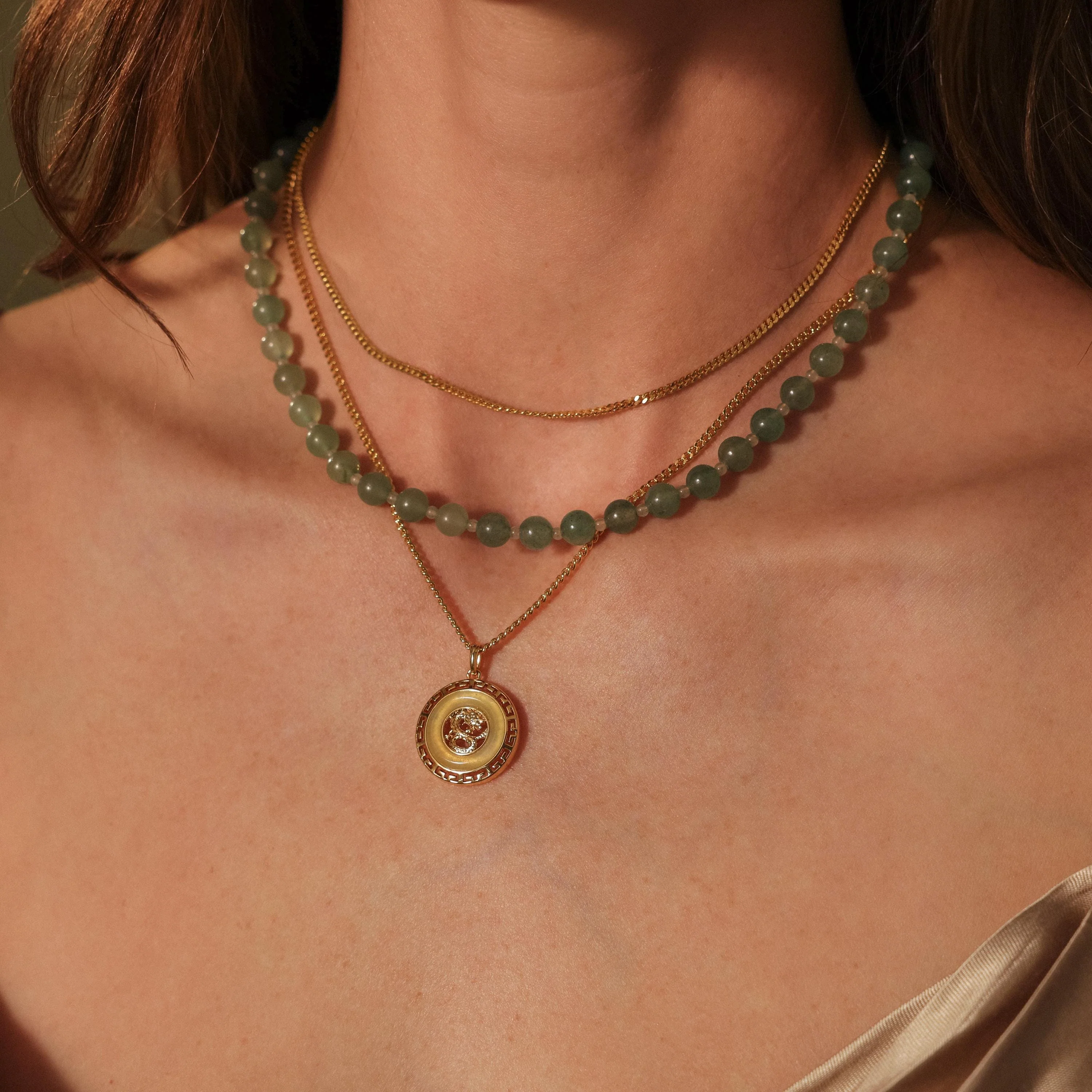 Aventurine Choker Necklace in 18K Gold - Image 4