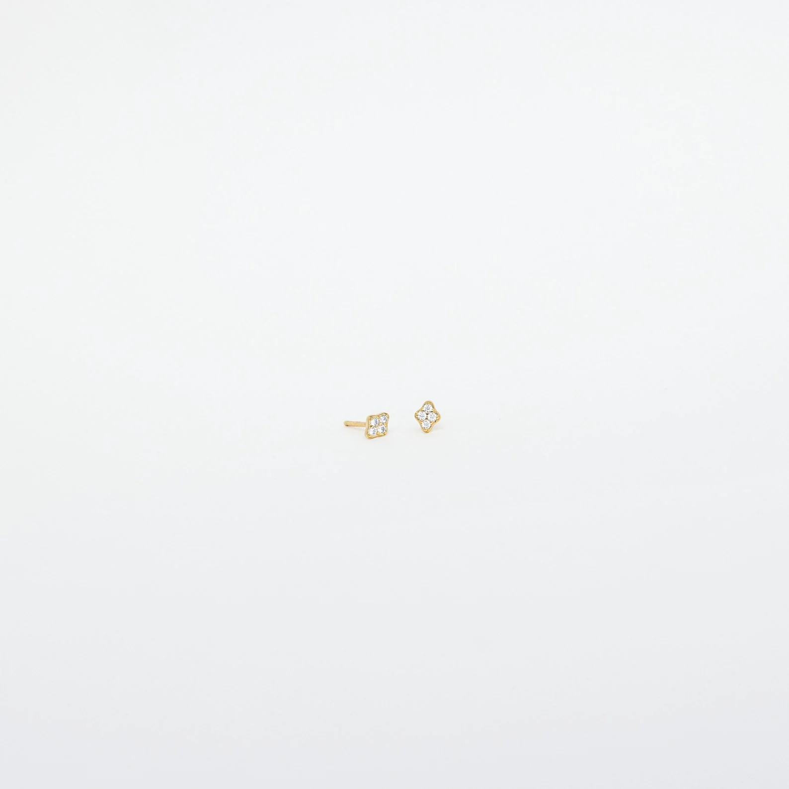 Avery Geometric Diamond Studs in 18K Gold - Image 6