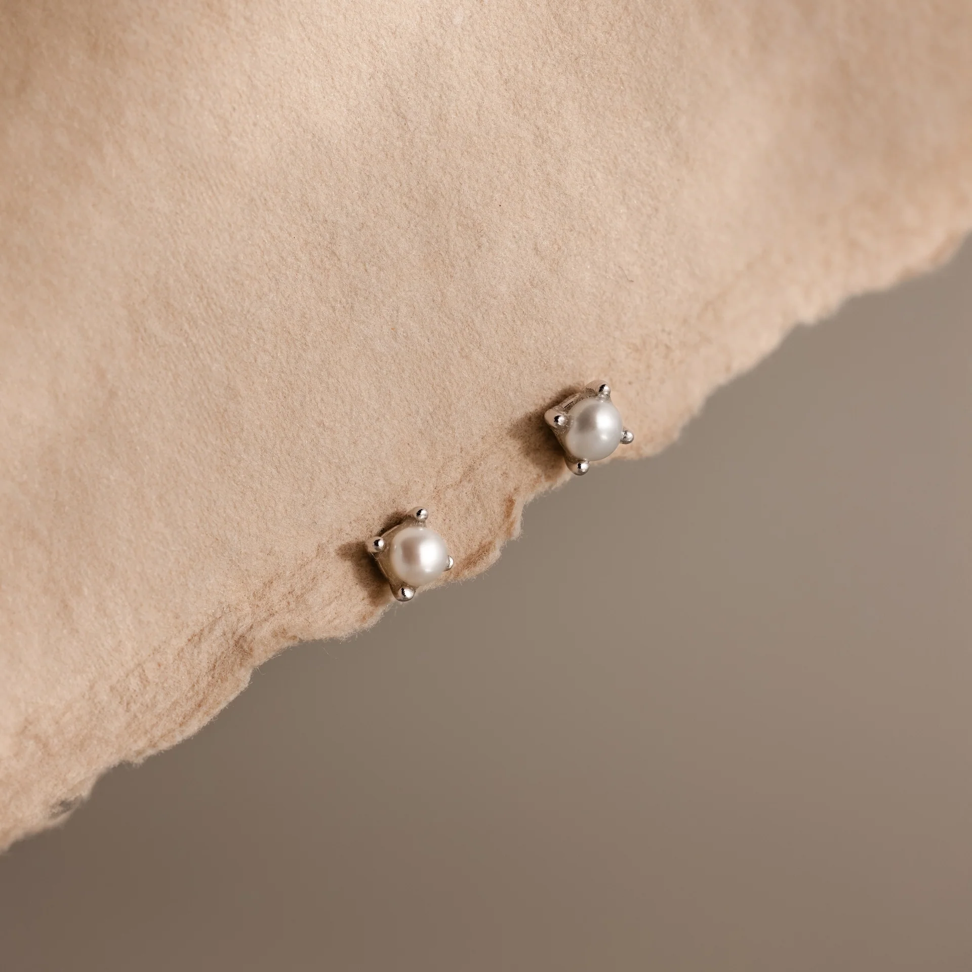 Baby Venus Flatback Studs in Silver - Image 3