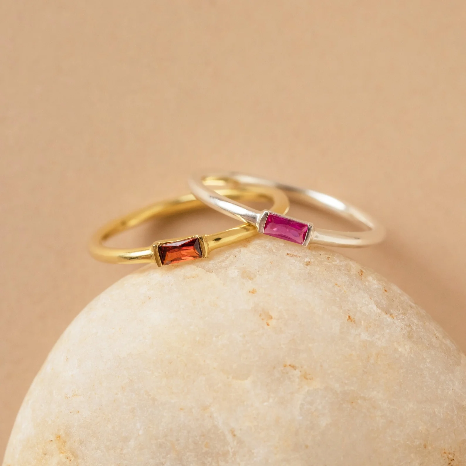 Baguette Birthstone Ring - Image 3