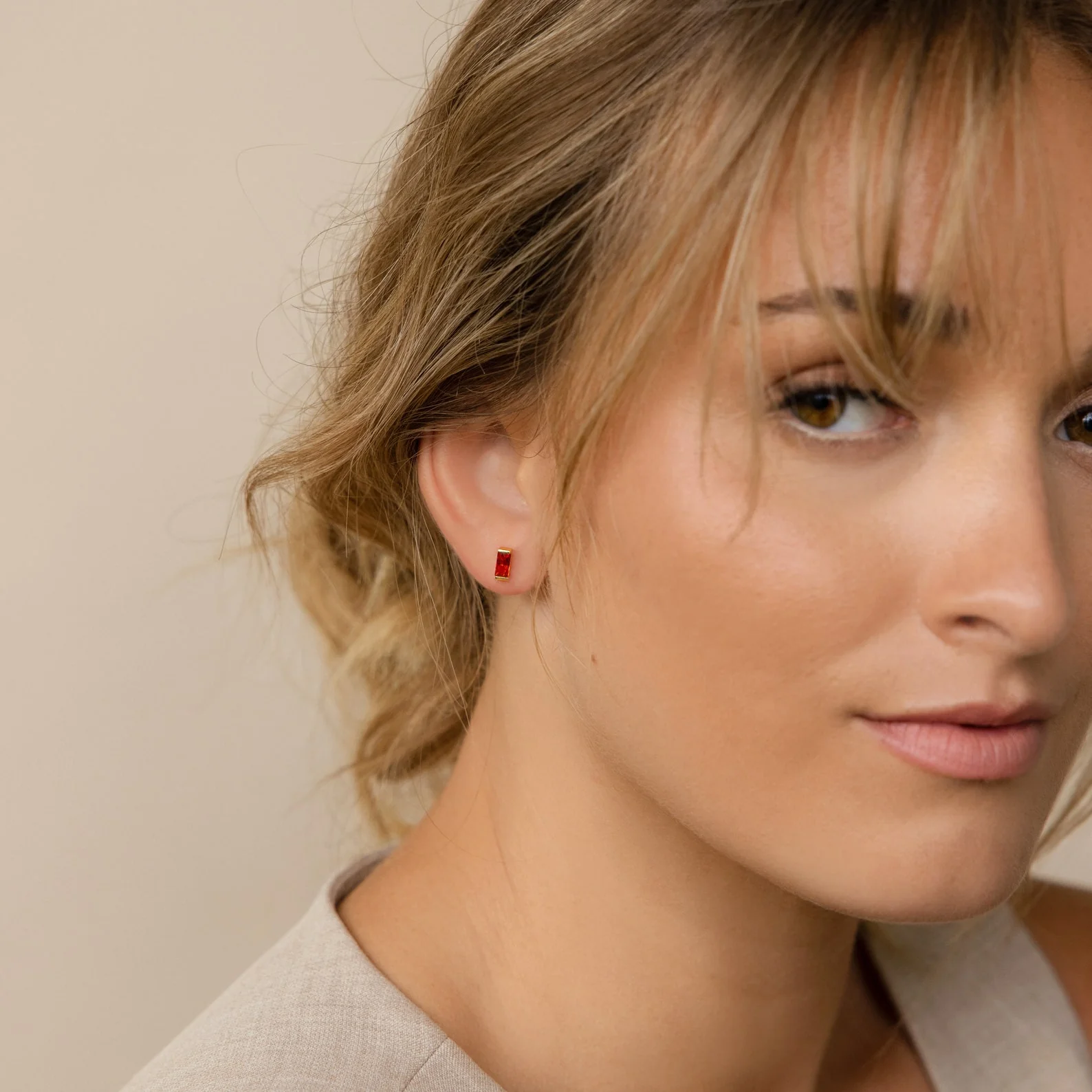 Baguette Birthstone Studs - Image 2
