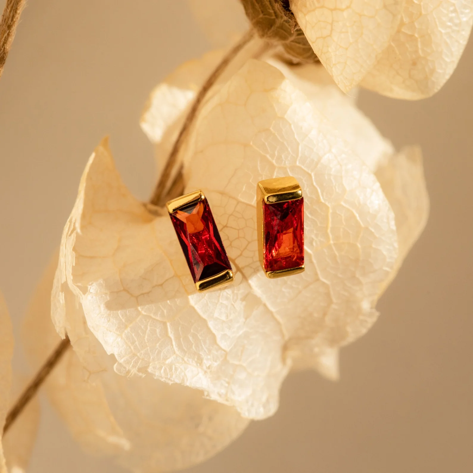 Baguette Birthstone Studs - Image 3