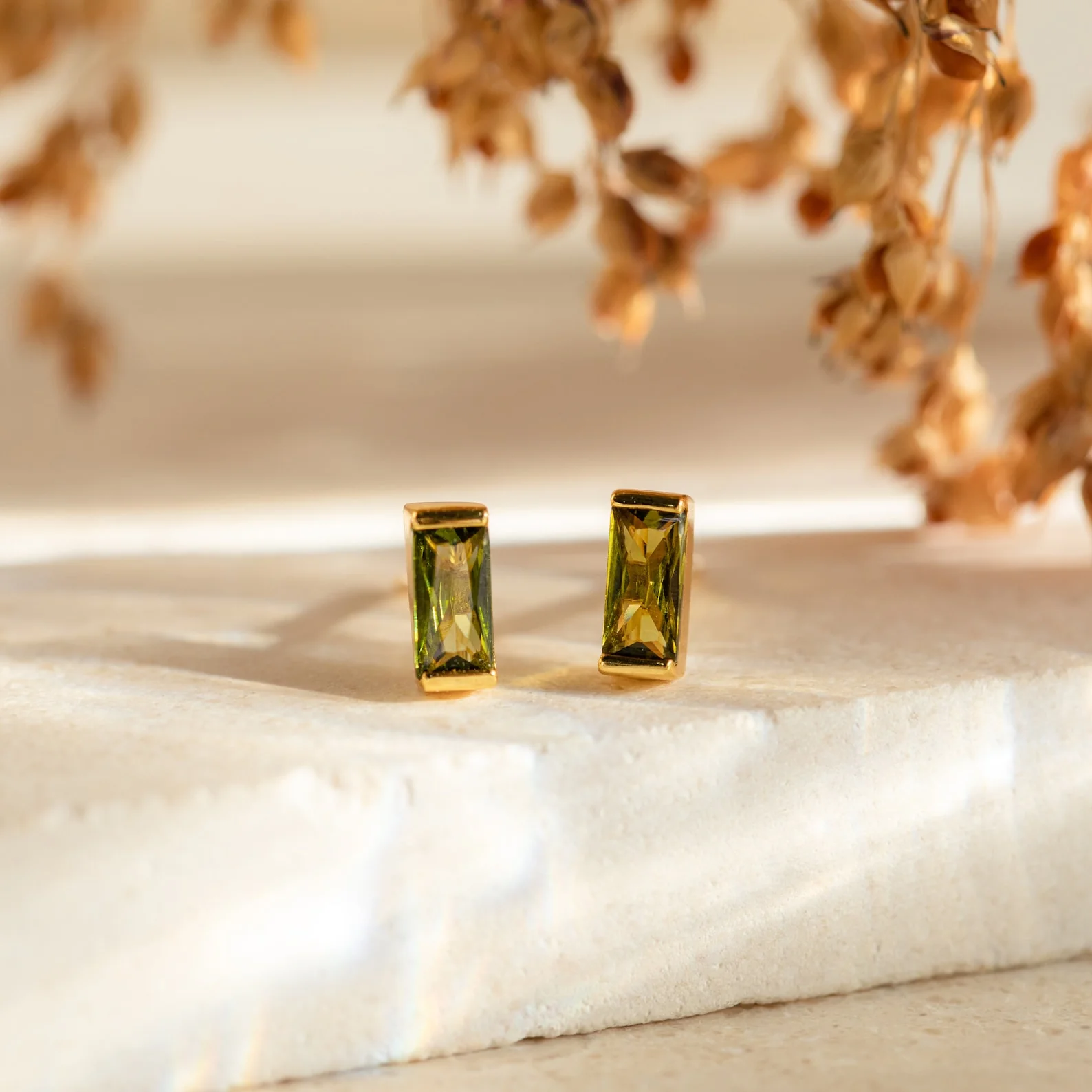 Baguette Birthstone Studs - Image 7