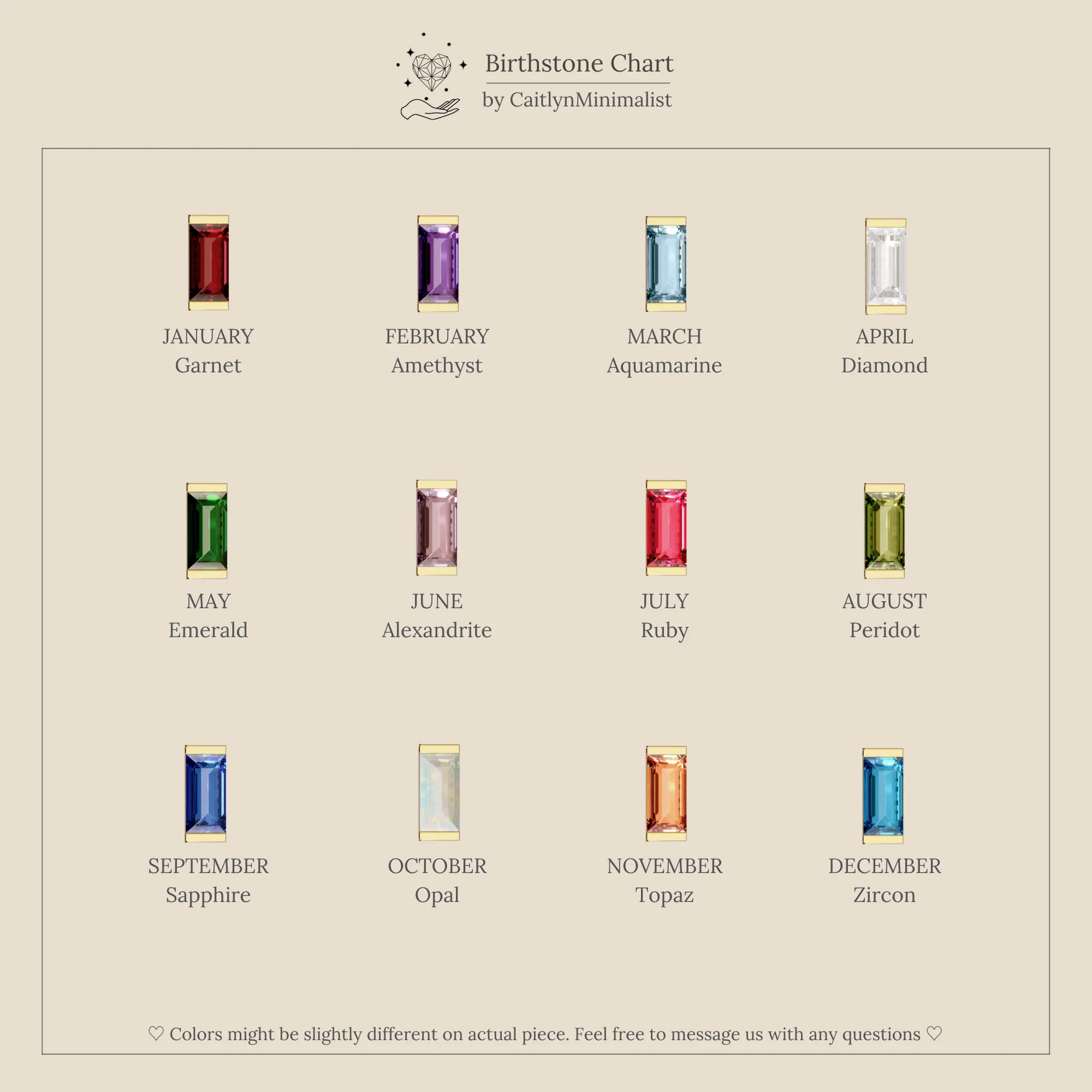 Baguette Birthstone Studs - Image 9