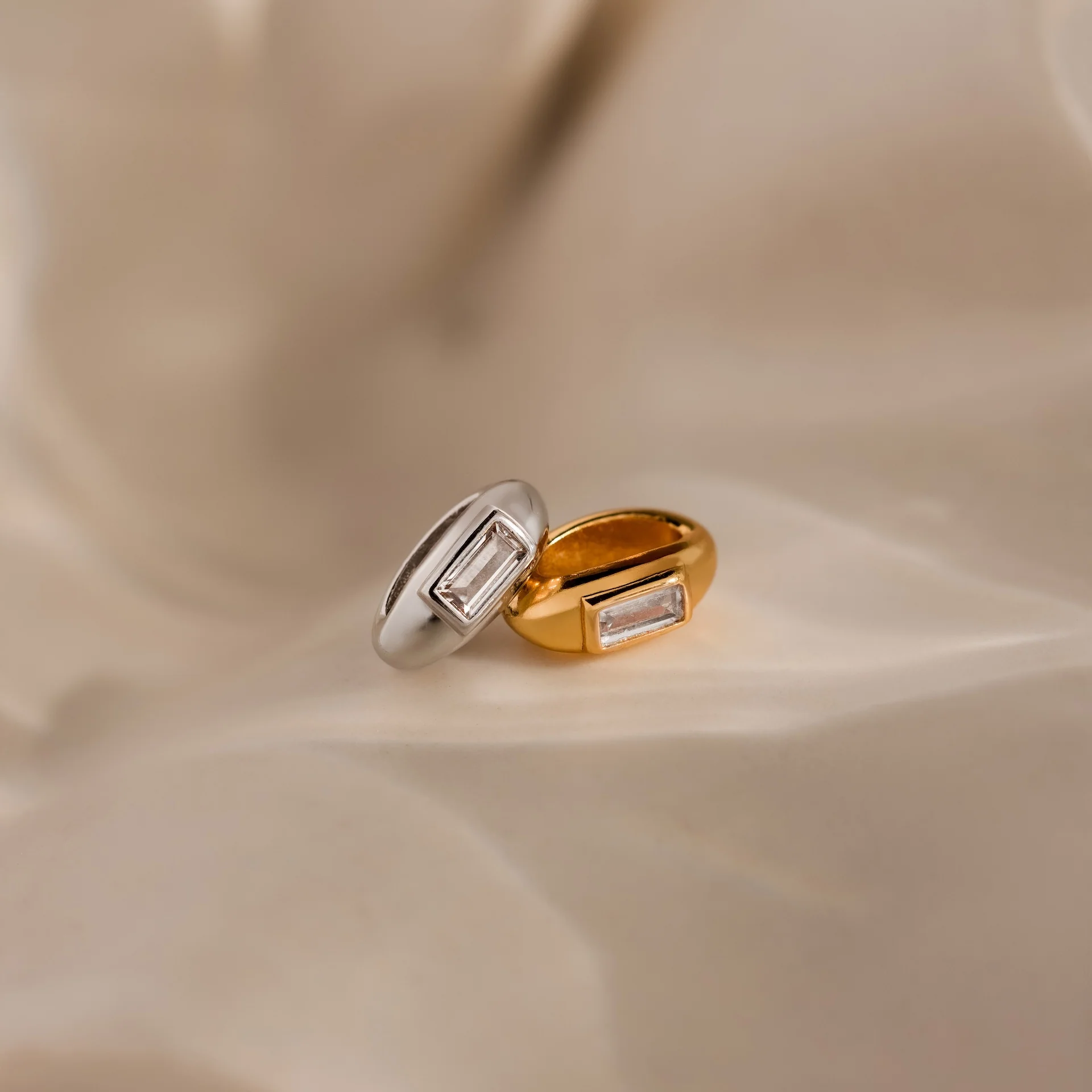 Baguette Diamond Spacer Charm in 18K Gold - Image 5