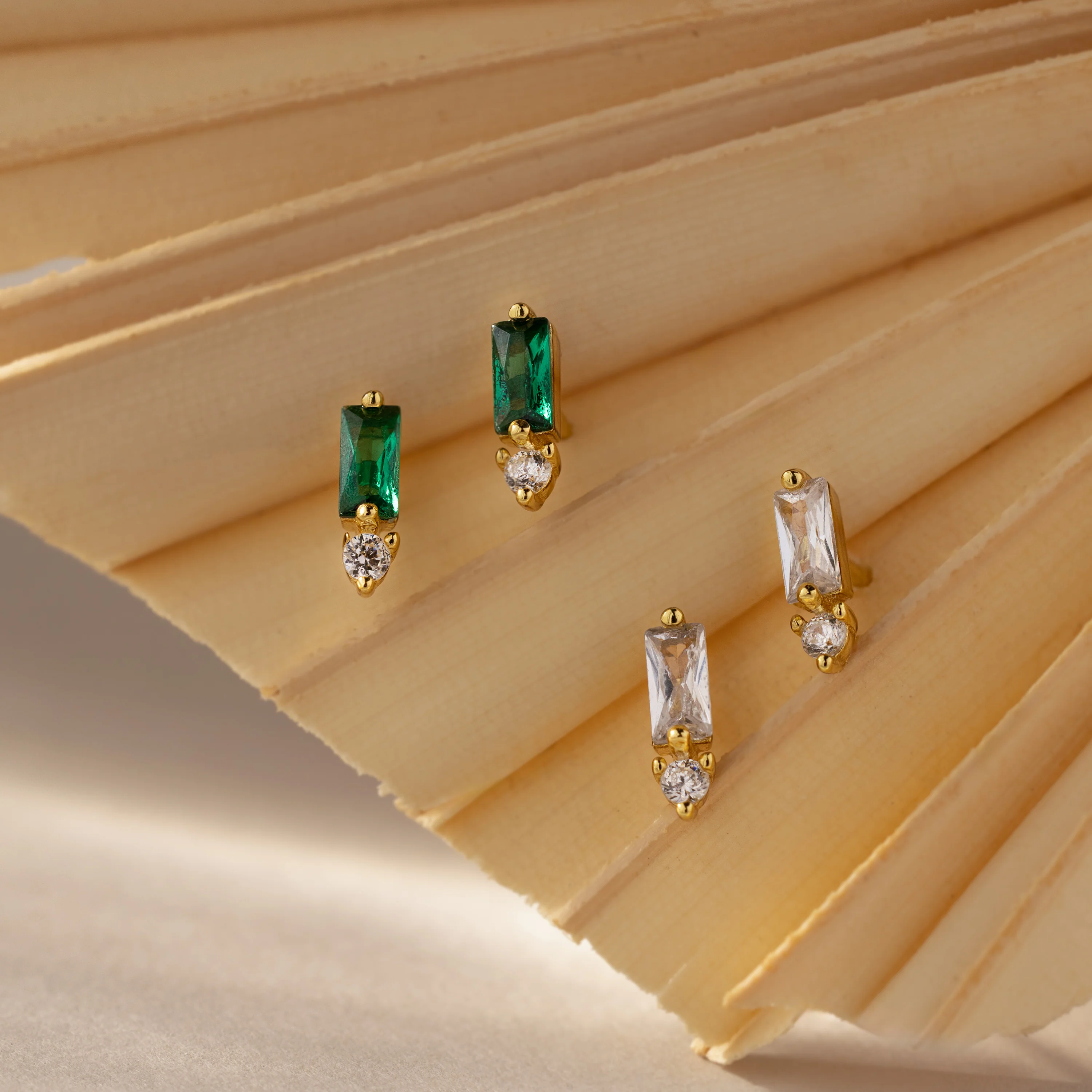 Baguette Ruby Drop Studs - Image 3