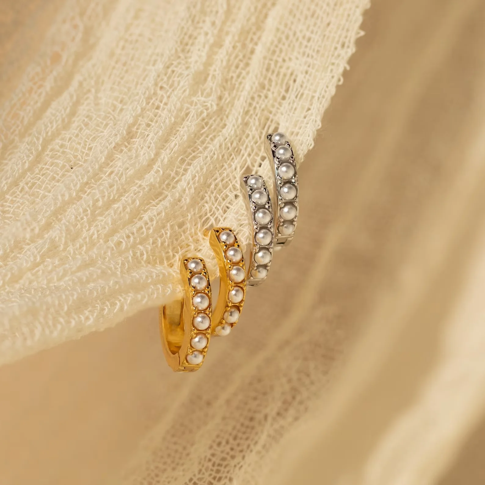 Baroque Pearl Earrings Set - Image 3