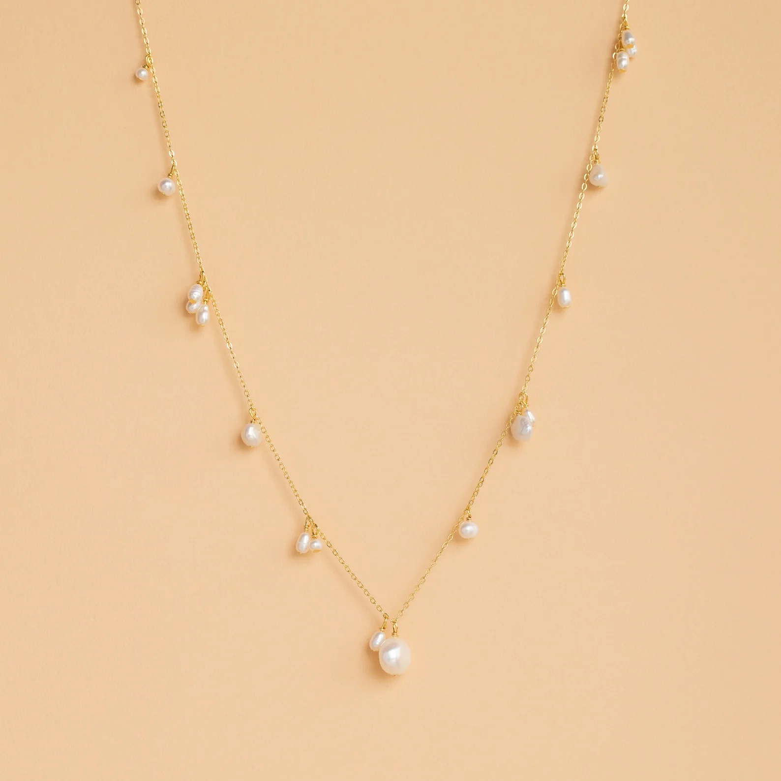 Baroque Pearl Station Necklace - Image 3